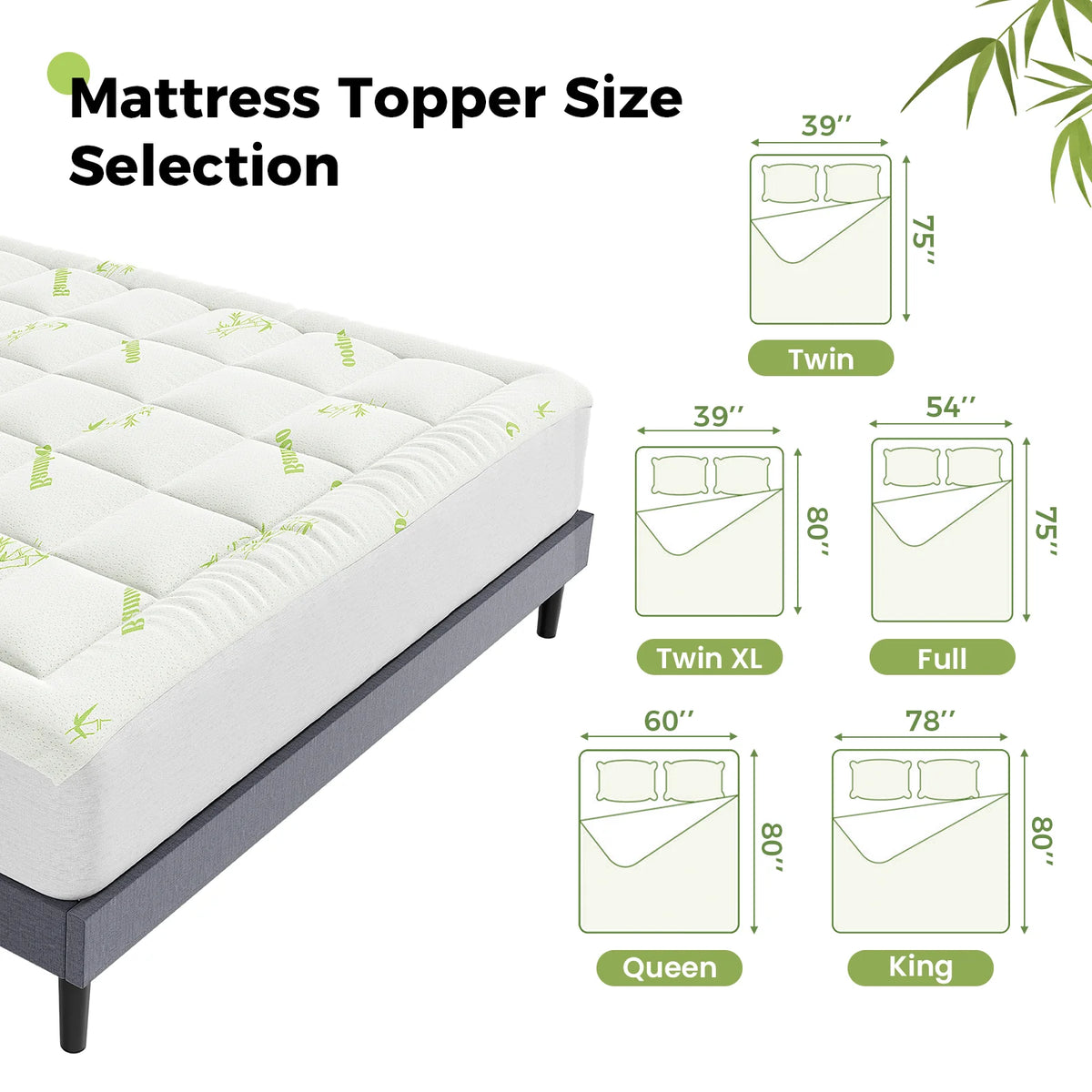 JHK Soft Mattress Topper With Deep Pockets And Breathable Cooling Material