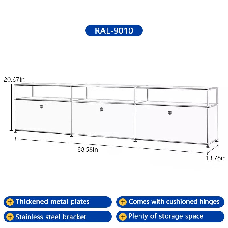 Bigcityfur TV Stand Corner Cabinet Stainless Steel Storage Display