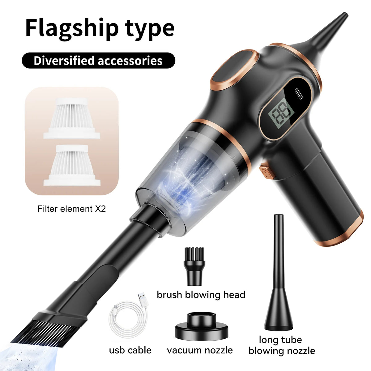 High Power Wireless Car Vacuum Cleaner For Home And Office