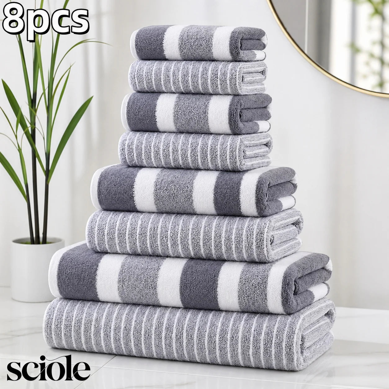 Ultra Absorbent Polyester Towel Set For Bathroom Spa