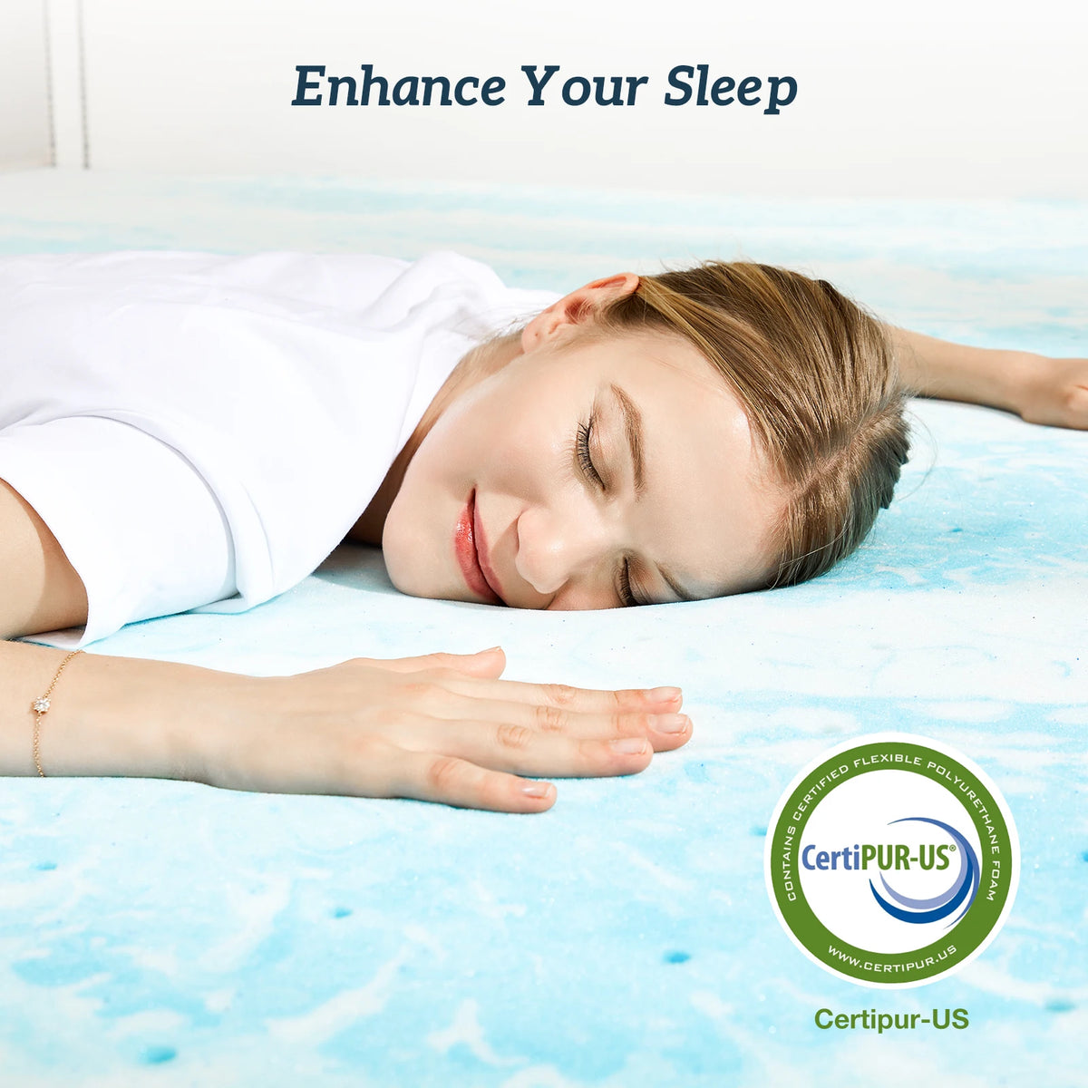 MCQ Memory Foam Gel Cooling Mattress Topper For Bedroom