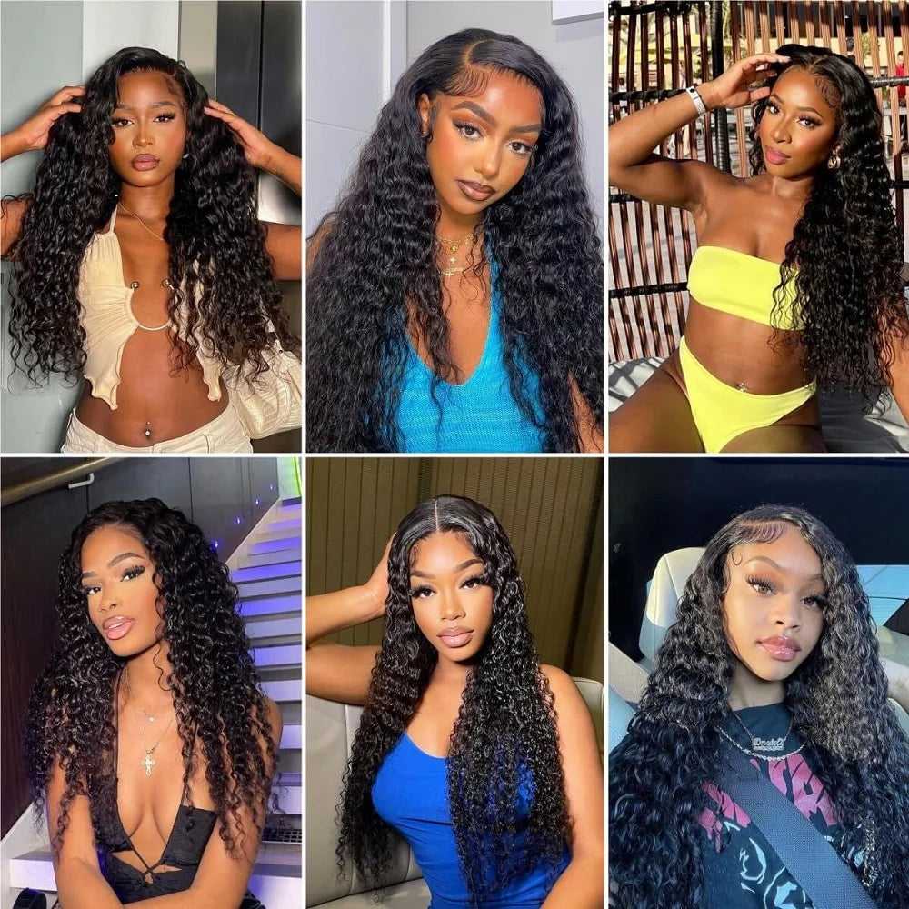 YEORING Deep Wave Brazilian Virgin Hair Bundles Remy