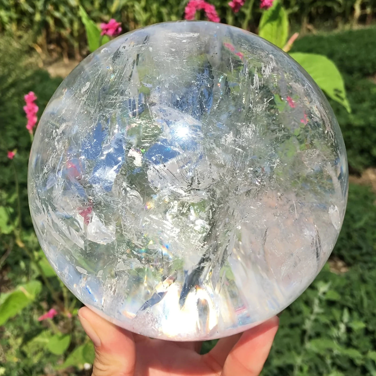 CrystalHola Clear Quartz Crystal Sphere Elegant Polished Ball Gift
