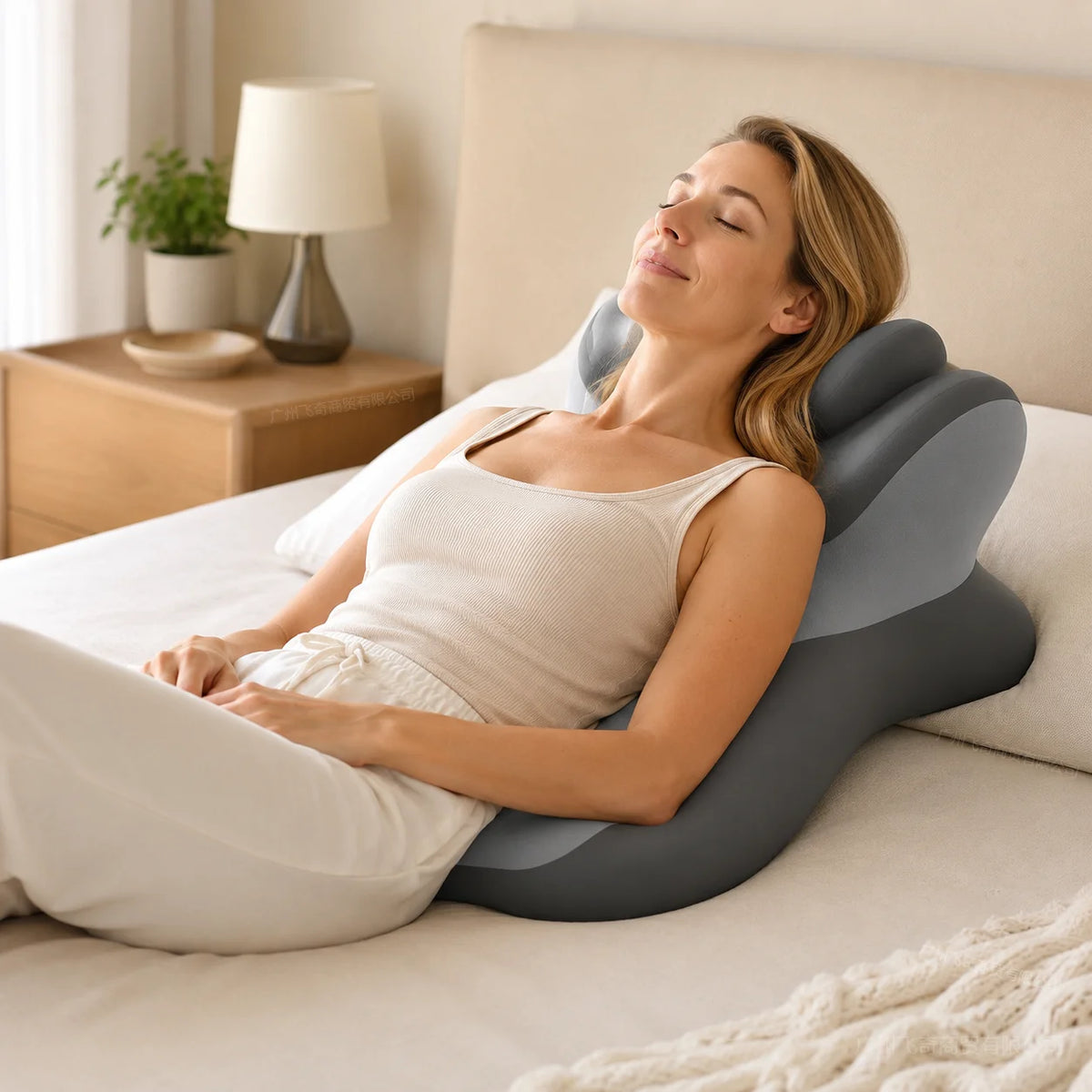 Ergonomic Memory Foam Prone Reading Pillow With Removable Headrest