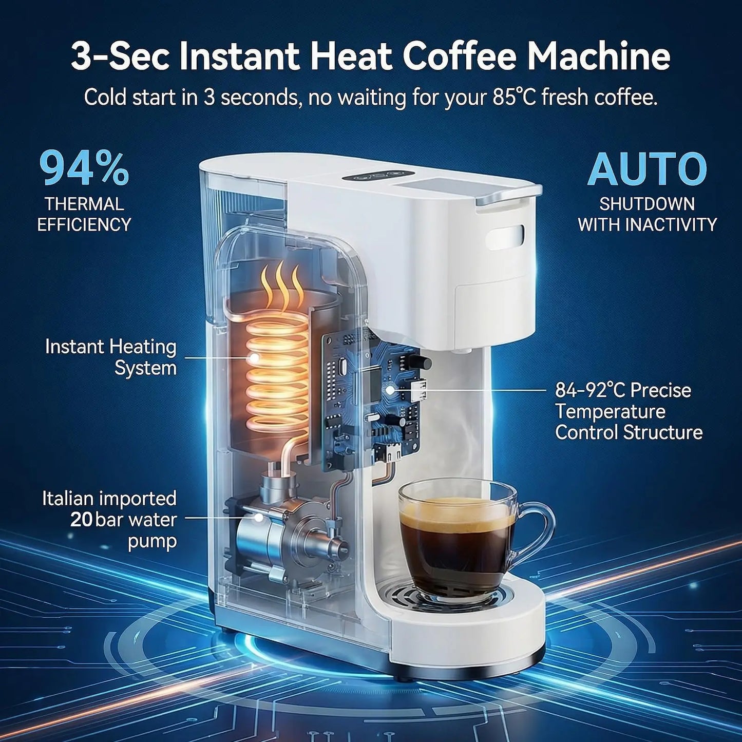 4 In 1 Customizable Brew Single Serve Espresso Coffee Maker