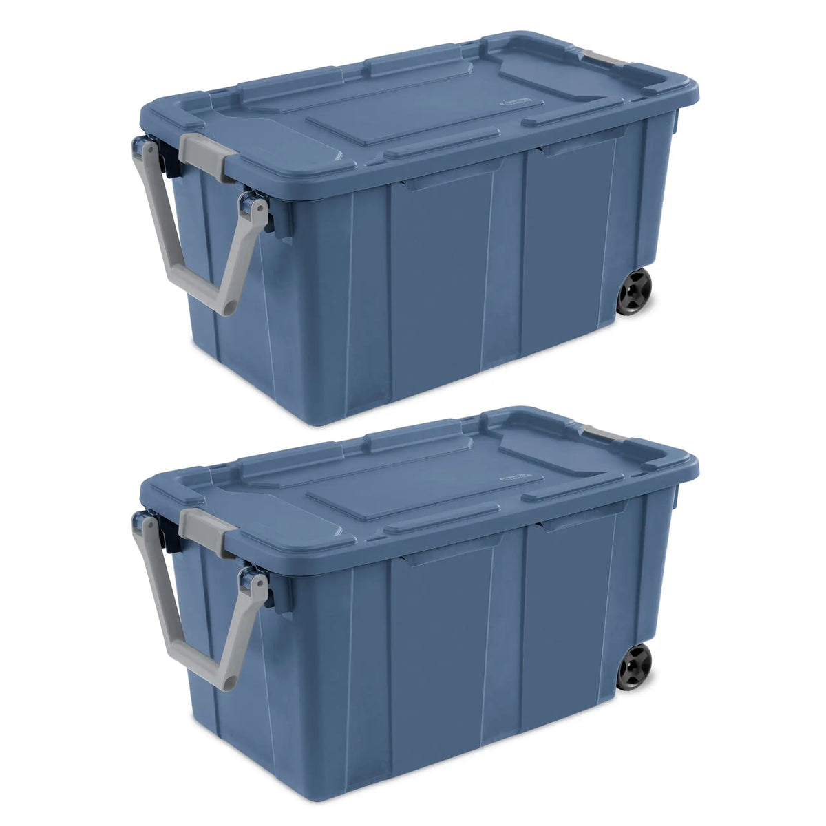 Sterilite Industrial Wheeled Plastic Storage Tote With Handle