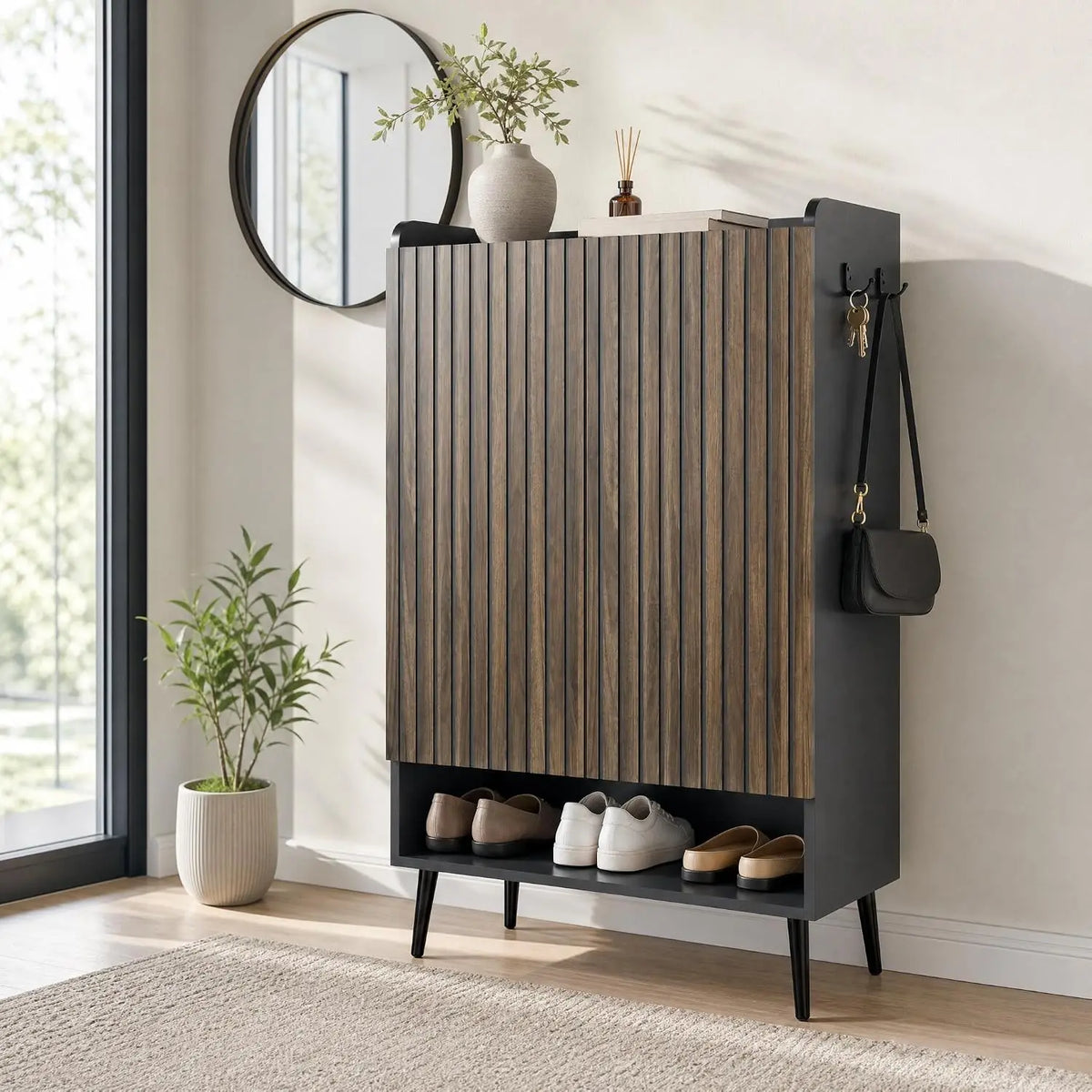 Garvee Multi Layer Shoe Cabinet With Doors For Home Storage