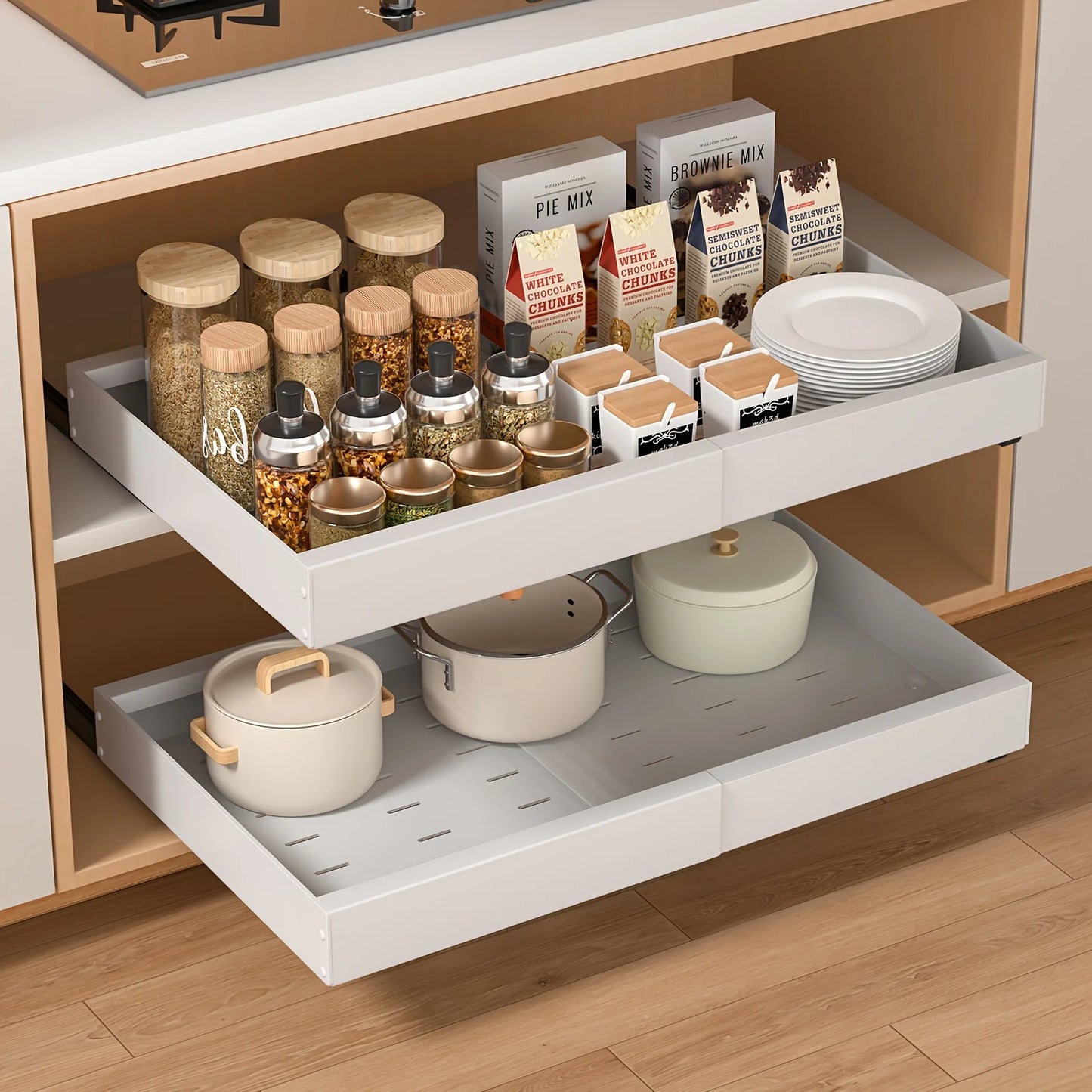 Pull Out Cabinet Organizer Slide Out Storage Rack For Pantry