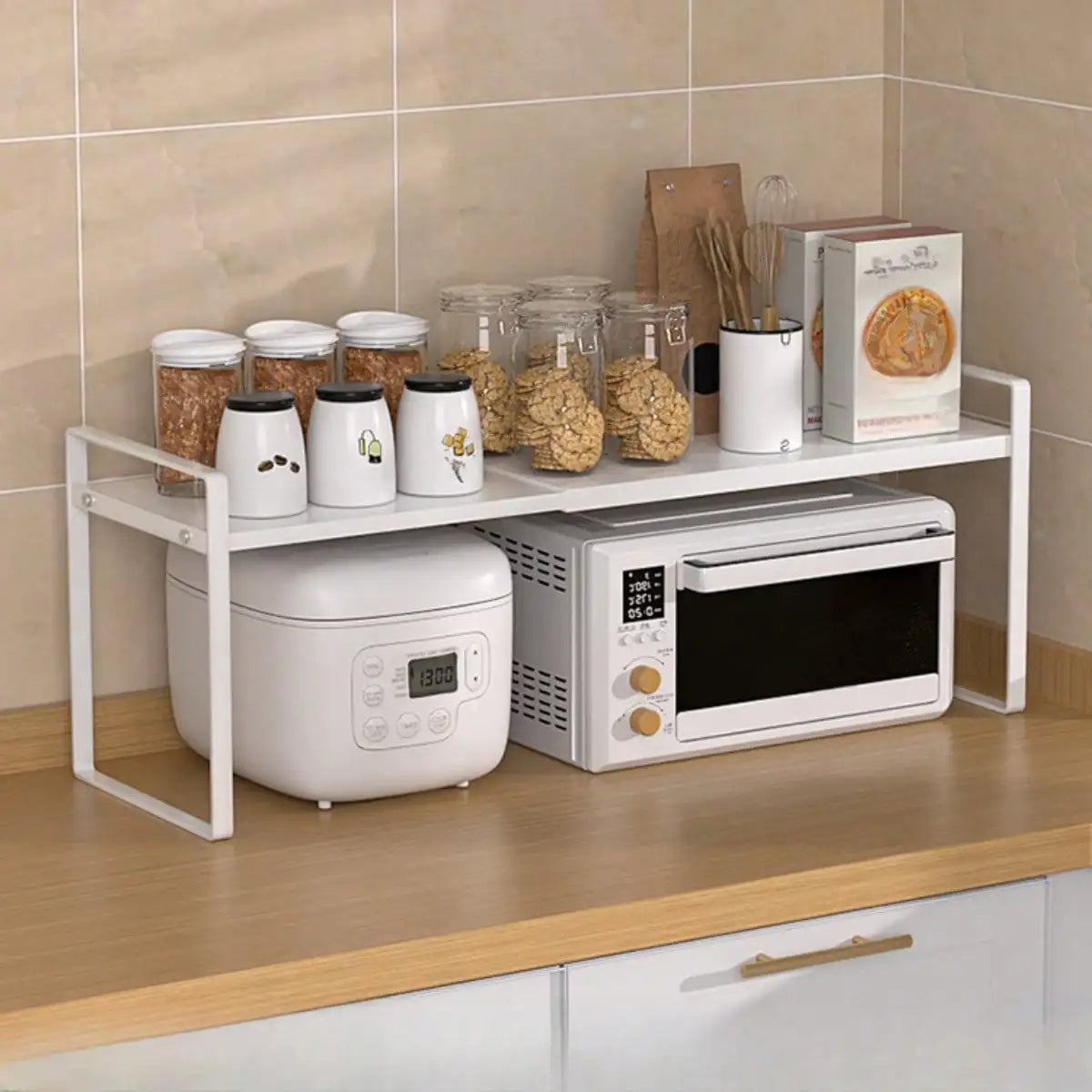 Adjustable Stainless Steel Kitchen Countertop Storage Rack