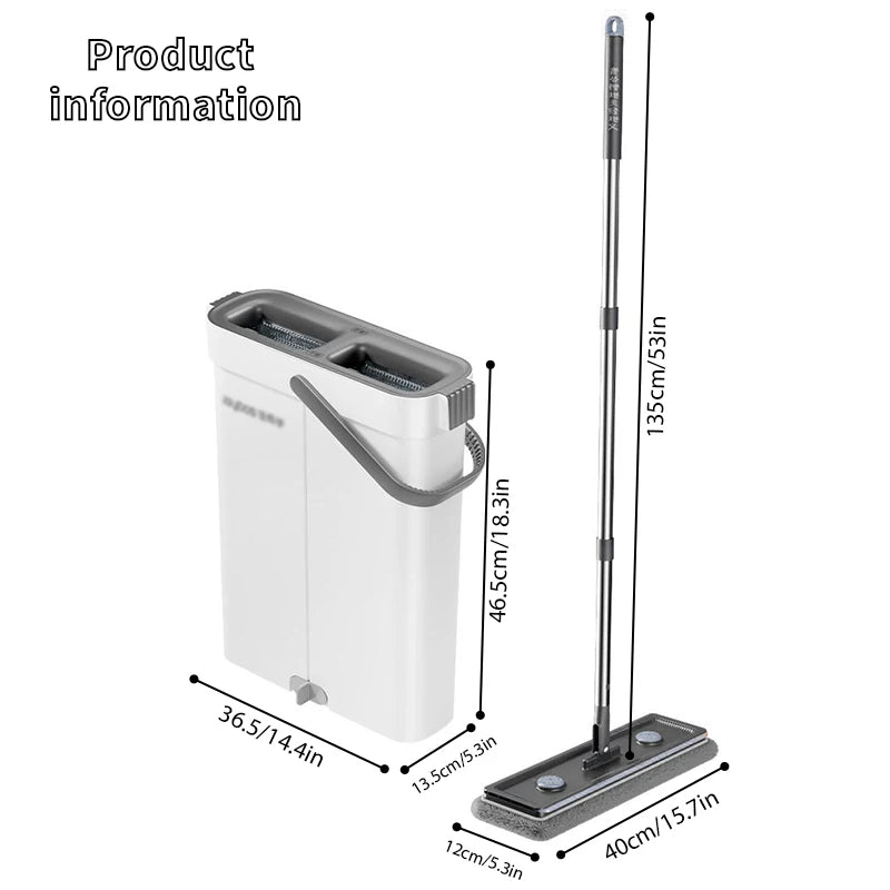 Joybos Self-Wringing Mop Bucket Set With Hair Scraper and Pads