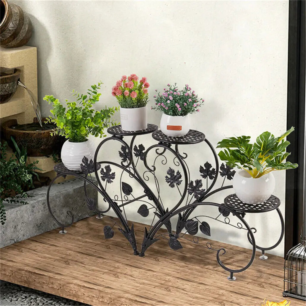 Wisfor Metal Plant Stand Display Rack For Indoor And Outdoor Garden