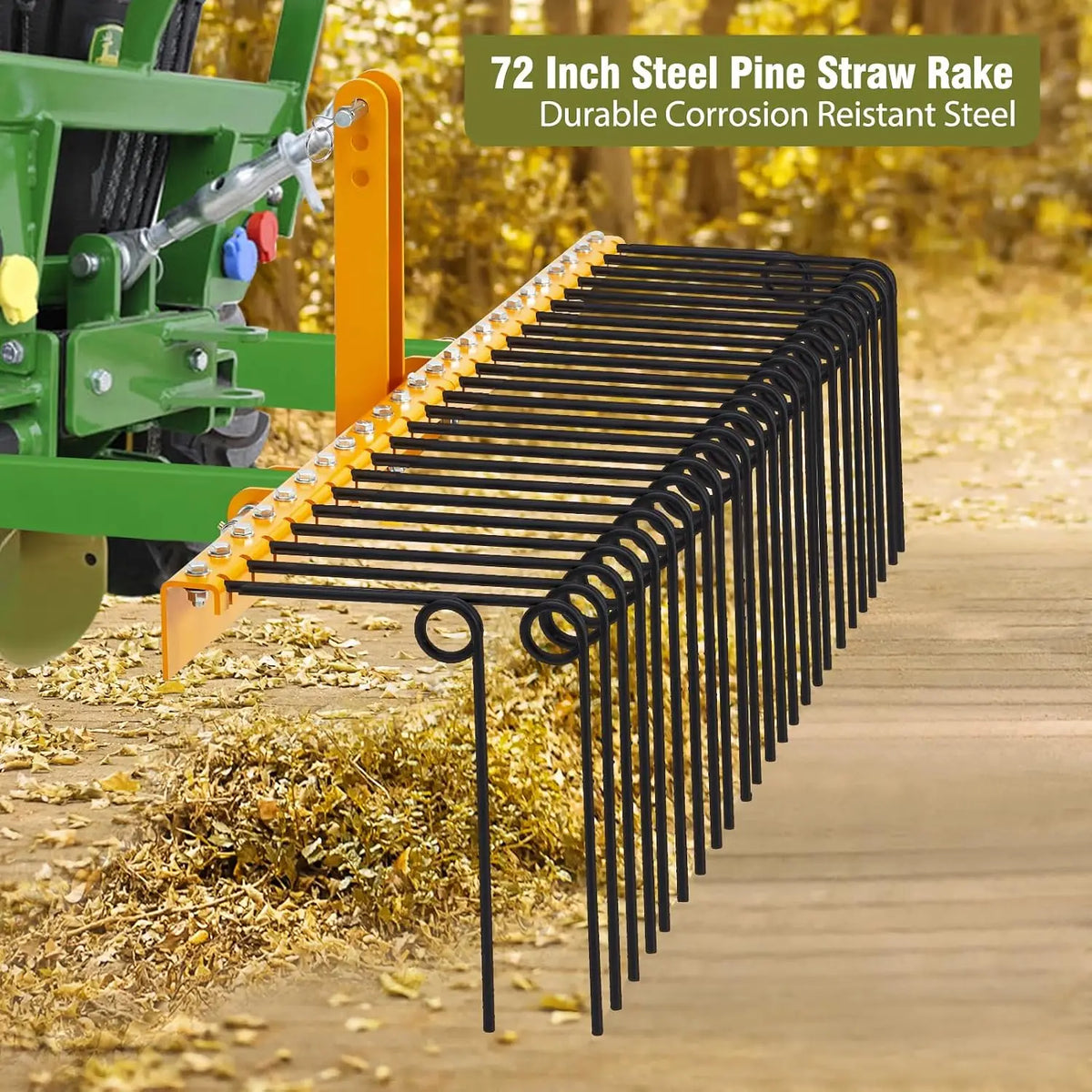 30 Spring Steel Fence Rake 3 Point Tractor Hitch Fit