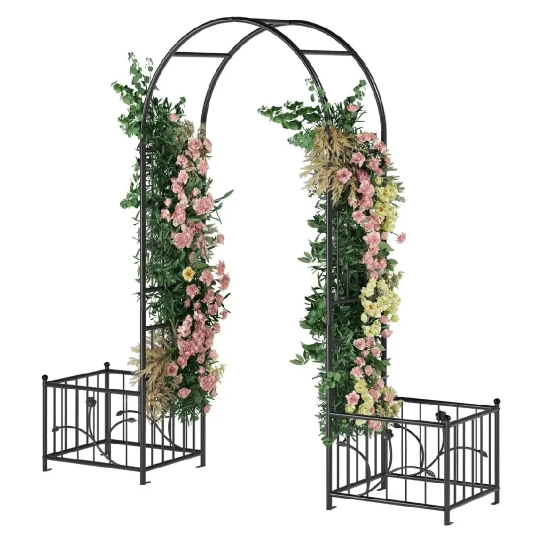 Sturdy Metal Garden Arbor Trellis Arch For Outdoor Plants