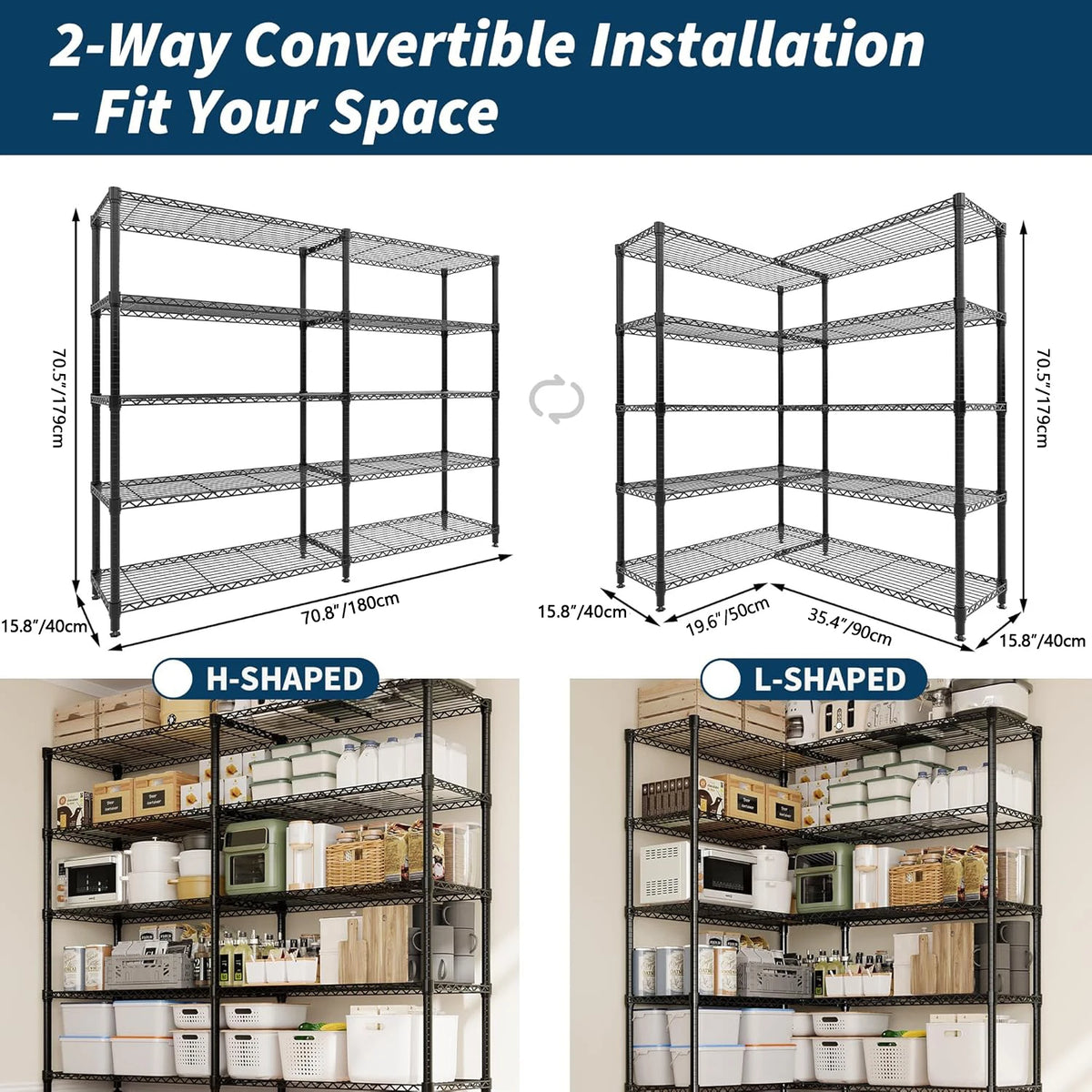 Twister Heavy Duty Adjustable Metal Shelving Unit For Kitchen Garage