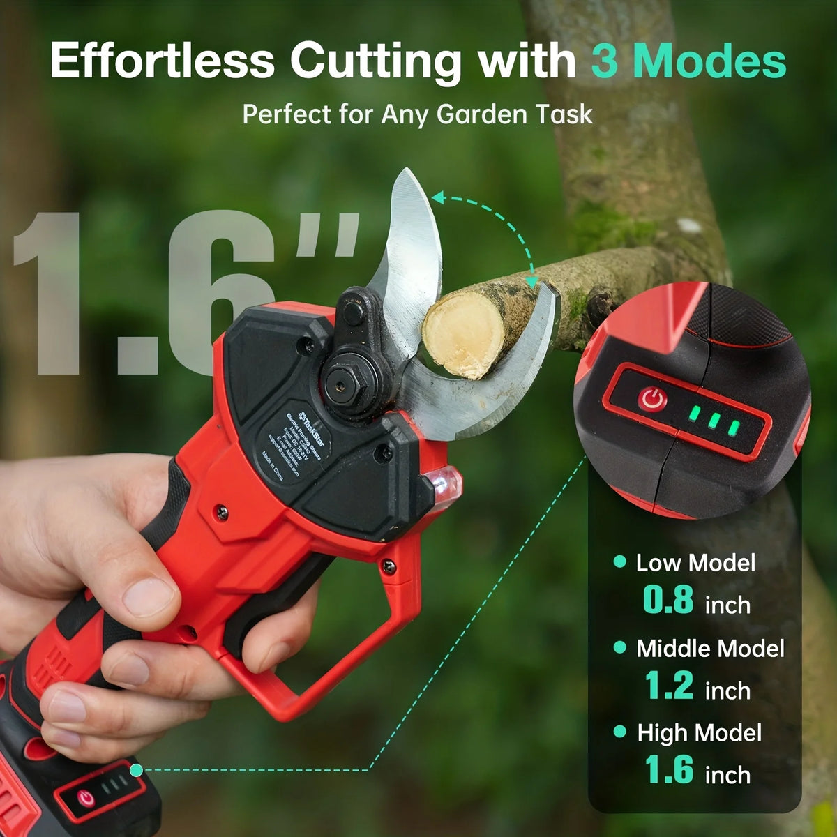 TaskStar Cordless Electric Pruning Shears Rechargeable Battery