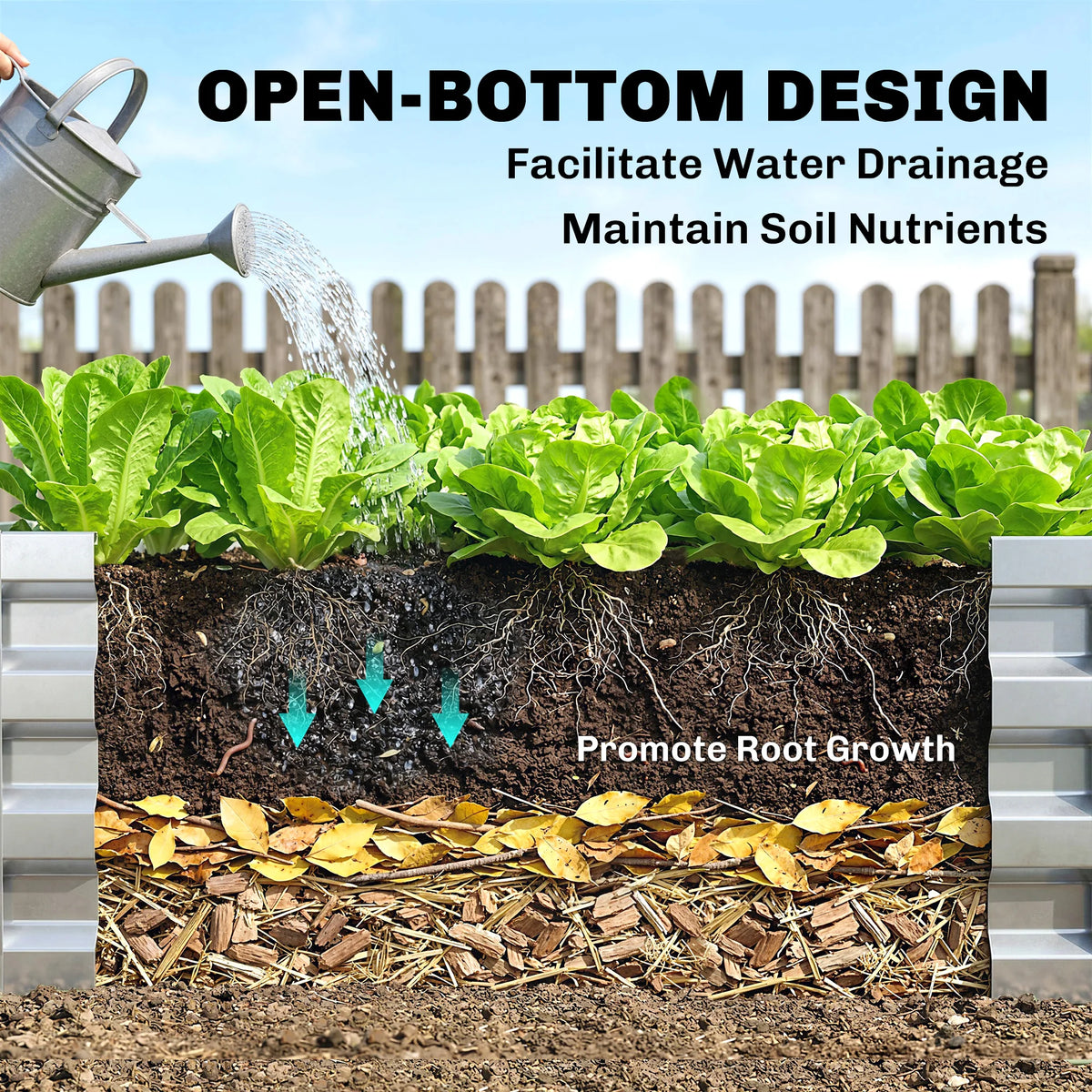 Outsunny Galvanized Steel Raised Garden Bed Vegetable Planter