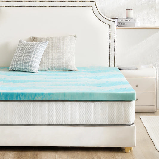 JHK Memory Foam Mattress Topper Gel Cooling Breathable Bed