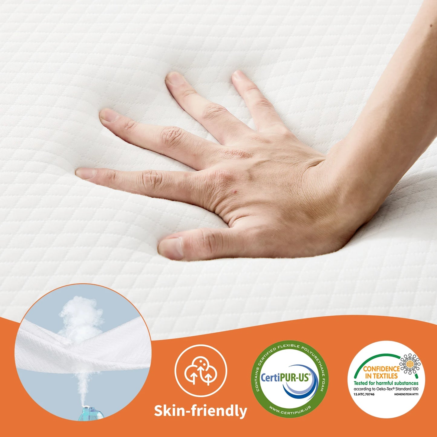 Jhk Tri-Fold Memory Foam Mattress With Washable Cover And Travel Design