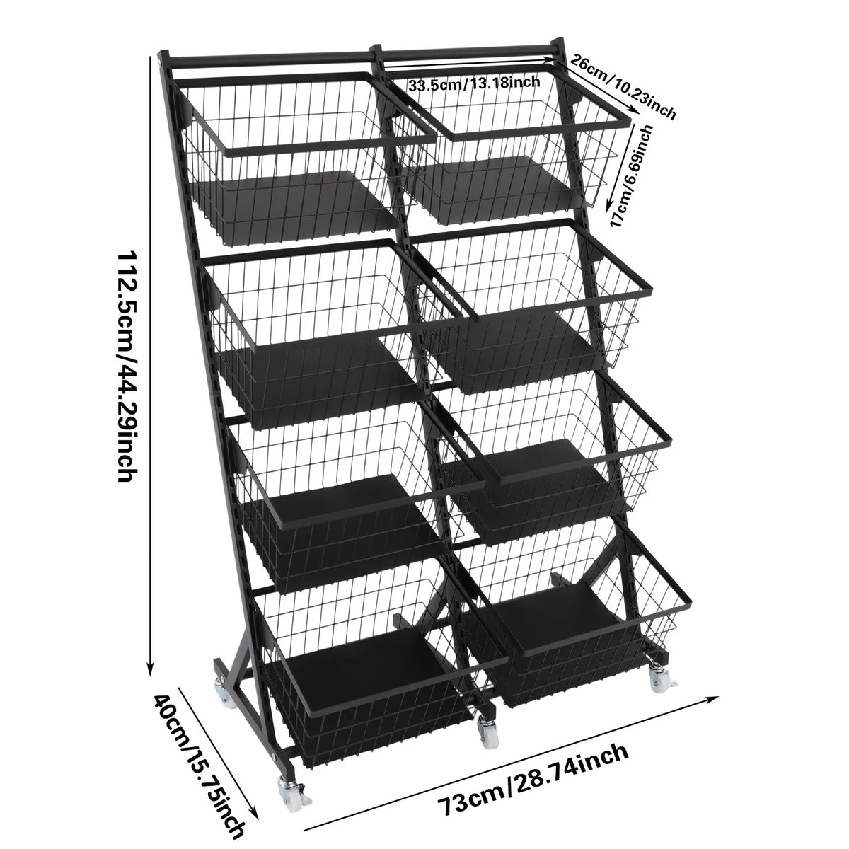 Bymaocar Steel Snack Display Rack With Wheels For Kitchen Storage