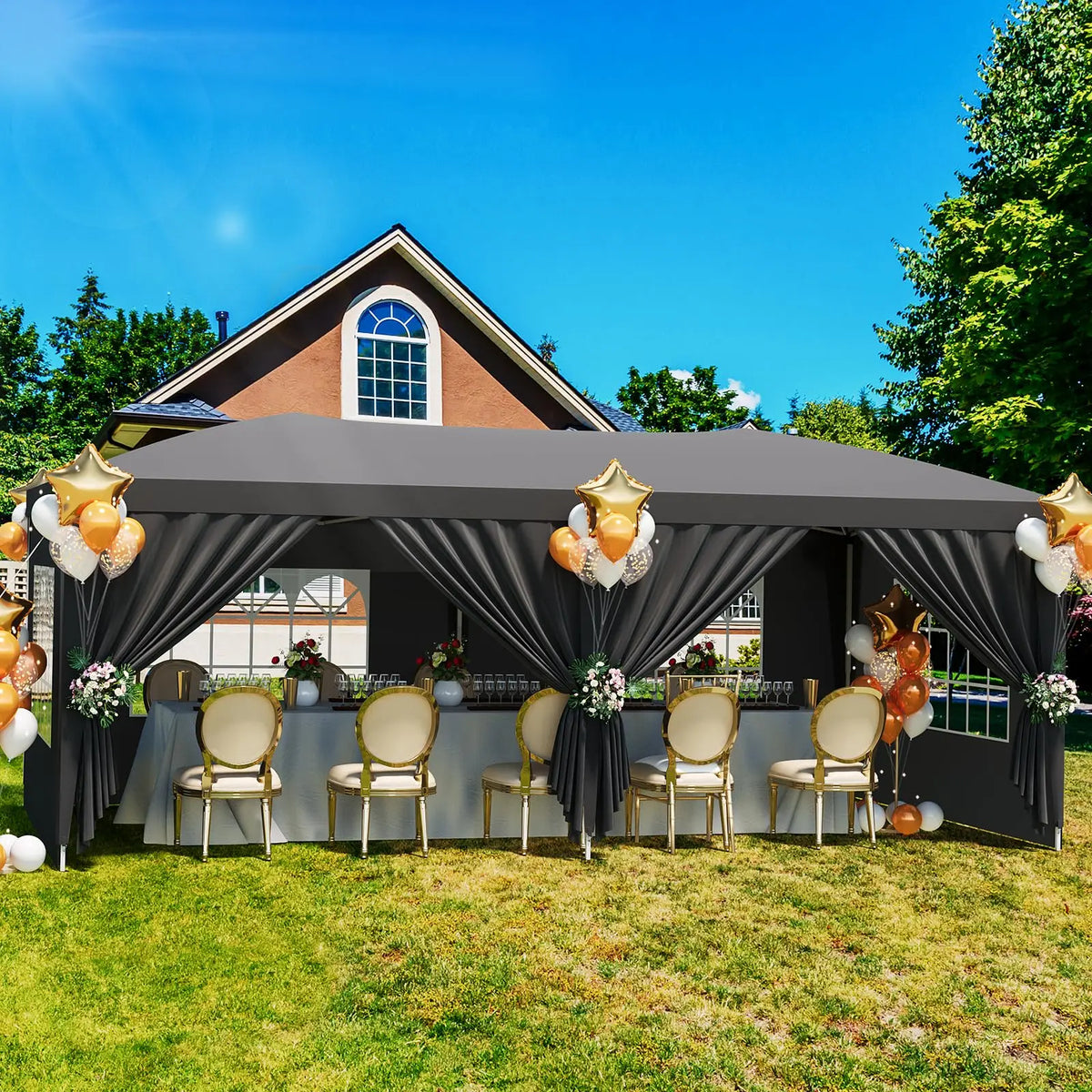 HiMISS Pop Up Canopy Tent With Removable Sidewalls Heavy Duty Waterproof