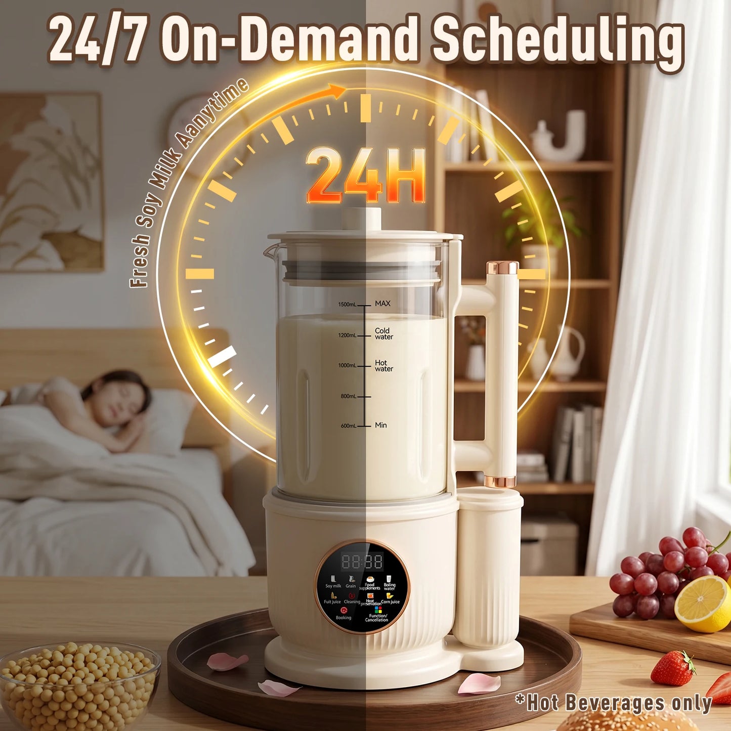 Automatic Nut Milk Maker 1500ml Plug and Play Multifunction Juicer