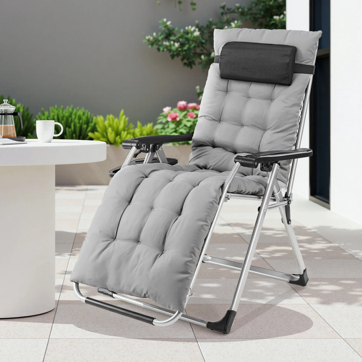JHK Zero Gravity Recliner Portable Folding Outdoor Lounge Chair