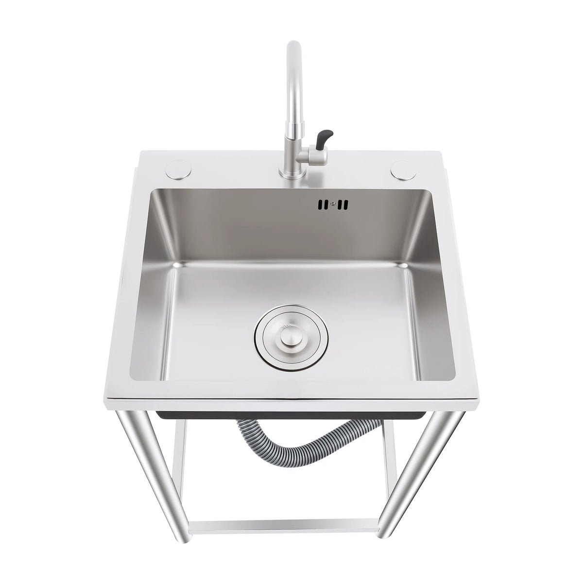 Commercial Stainless Steel Freestanding Utility Sink With Faucet For Kitchen