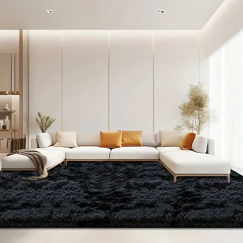 Plush Area Rug Geometric Pattern 100 Percent Polyester Living Room