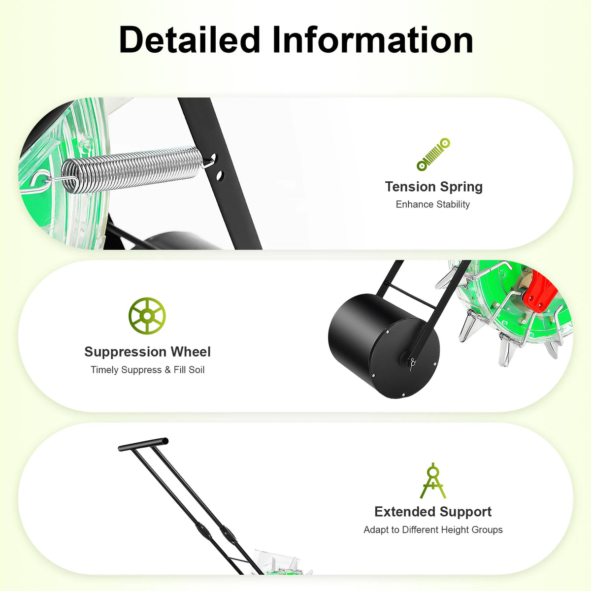Manual Hand Push Roller Seeder For Garden Fertilizer Seed Planting