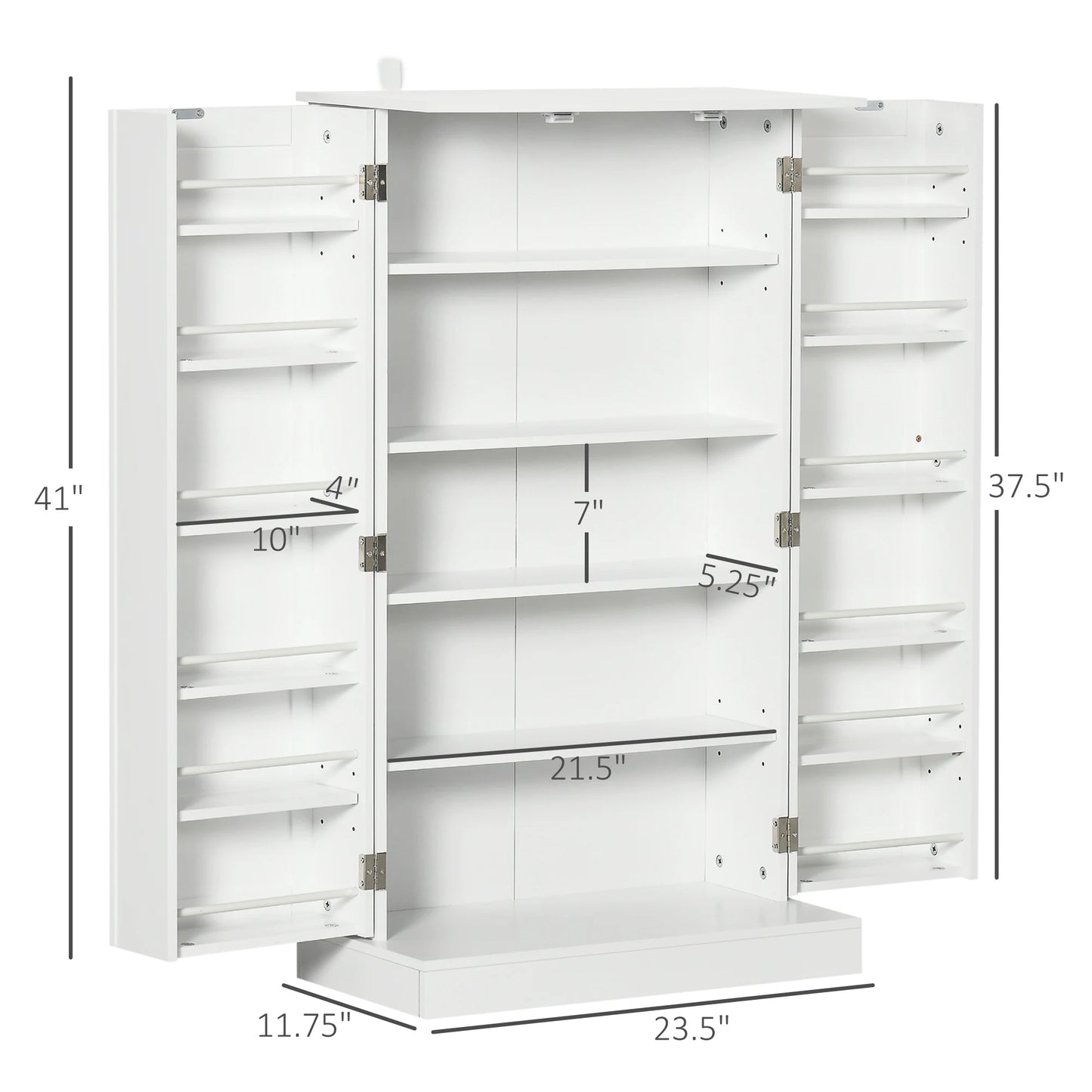 Modern Freestanding Kitchen Pantry Cabinet With Adjustable Shelves