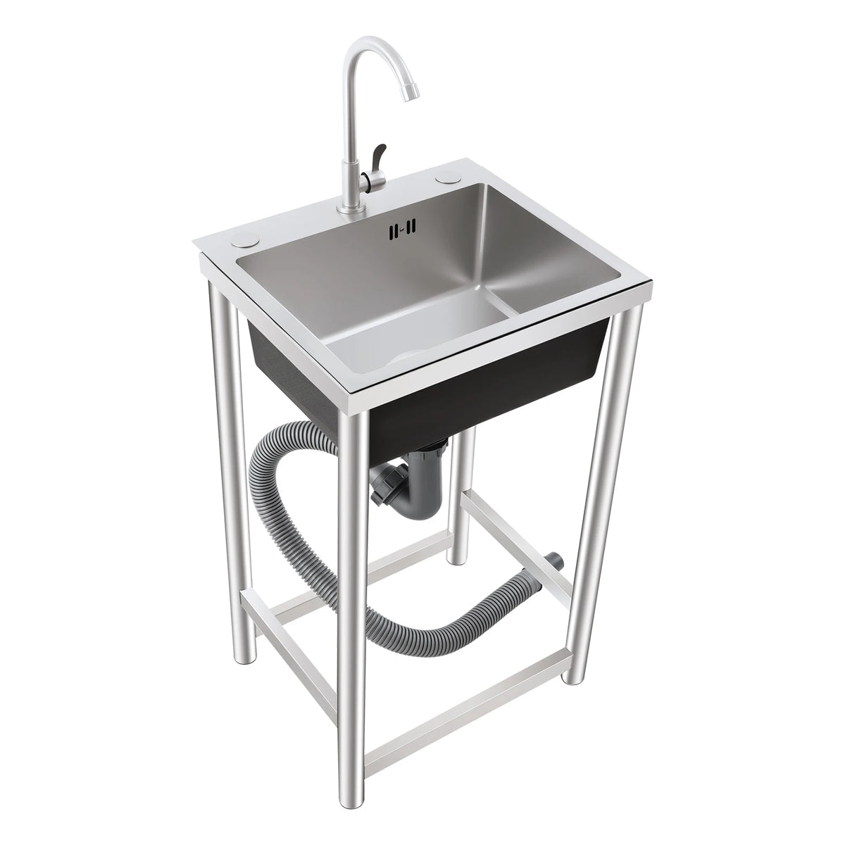 Commercial Stainless Steel Freestanding Utility Sink With Faucet For Kitchen