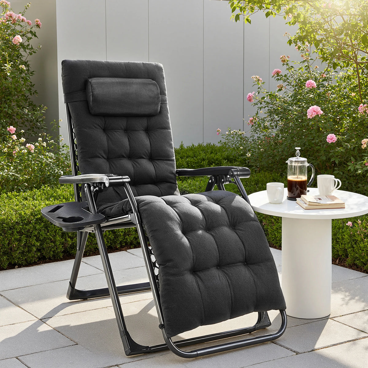 JHK Zero Gravity Recliner Portable Folding Outdoor Lounge Chair