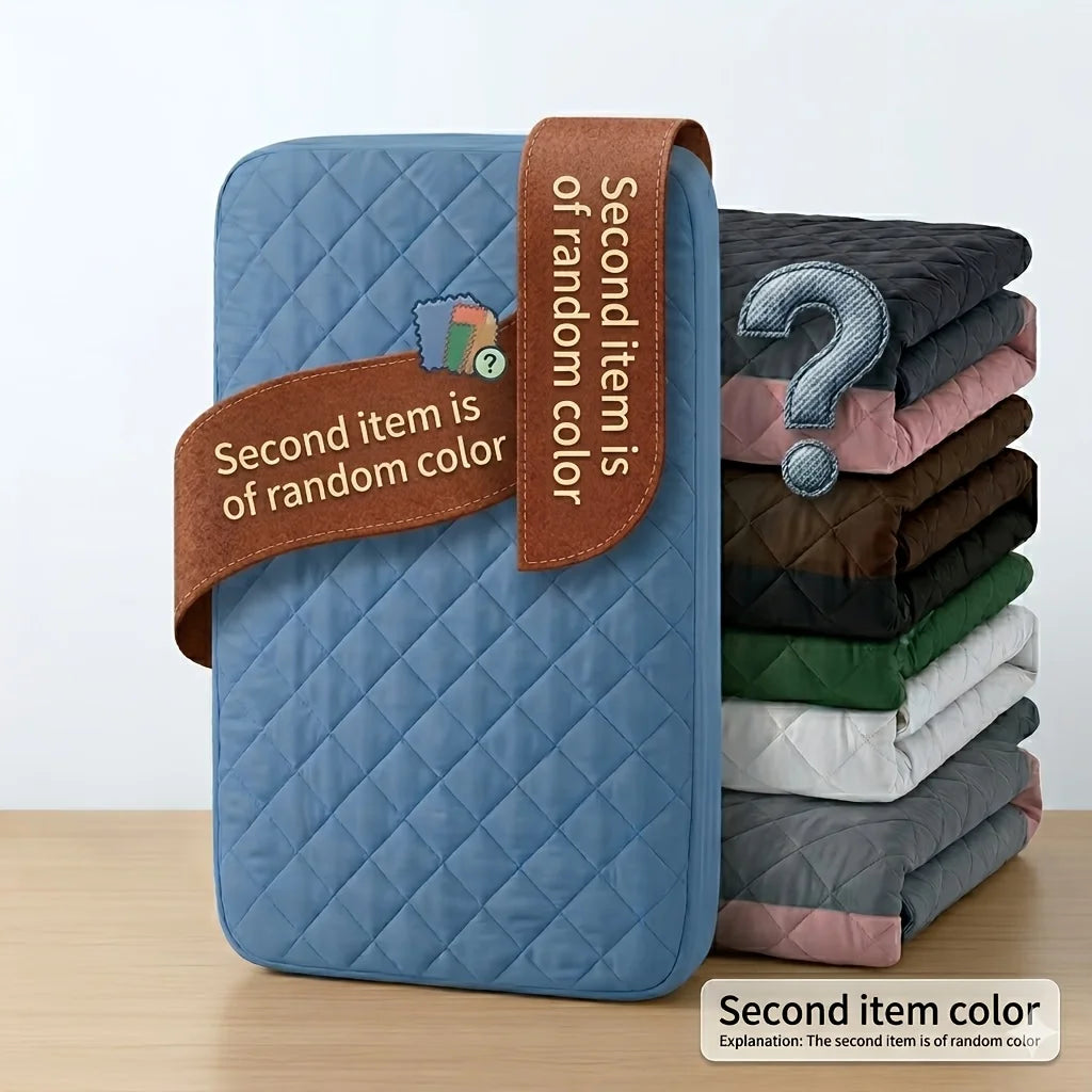 2Pcs,Buy One Selected Color Get One Random Free Quilted Waterproof Mattress Cover, Comfortable Stain & Wrinkle Resistant