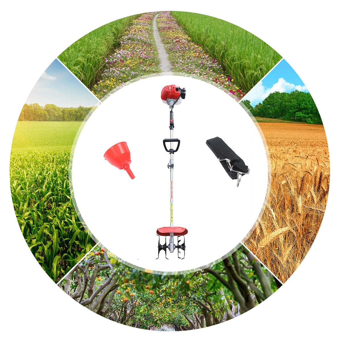 Compact Handheld Gas Powered Garden Tiller Cultivator Tool