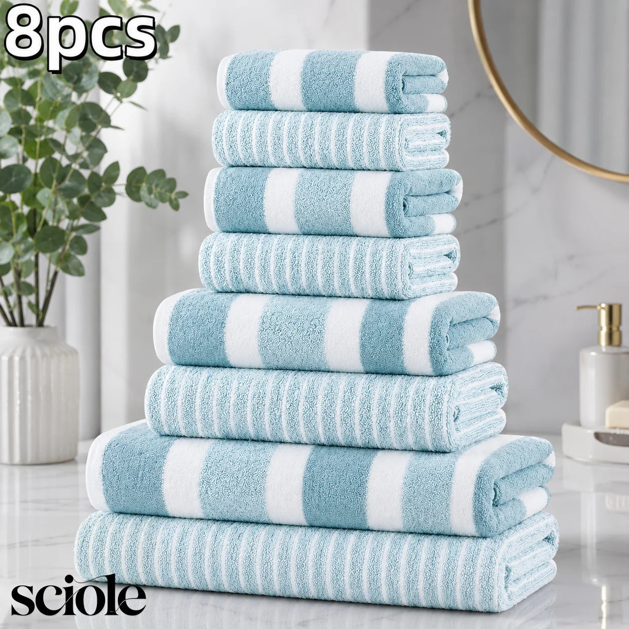Ultra Absorbent Polyester Towel Set For Bathroom Spa