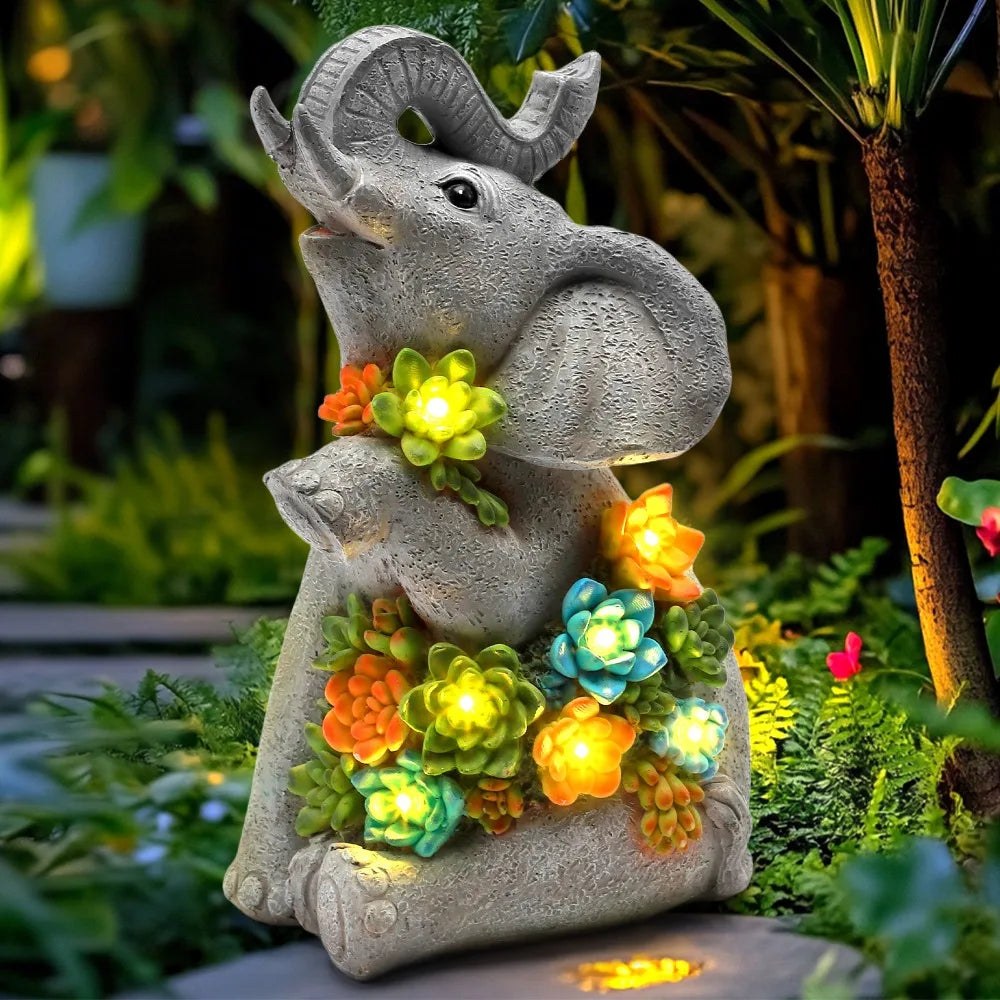 Solar Hand Painted Garden Turtle Statue Outdoor Decor