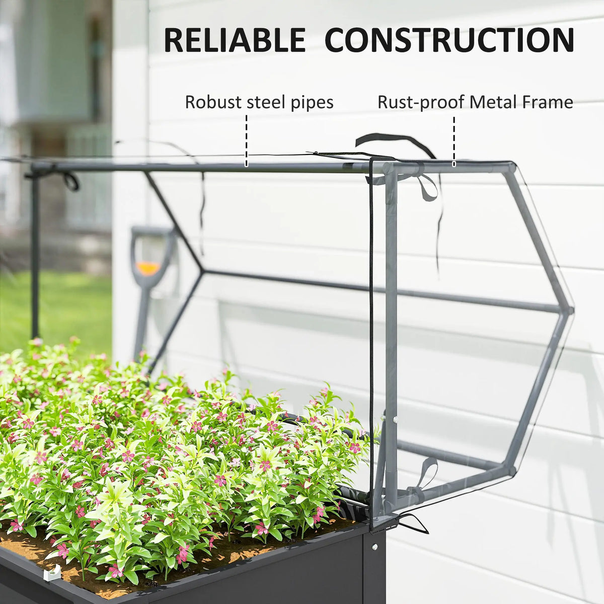 Outsunny Protective Raised Garden Bed With Greenhouse Cover