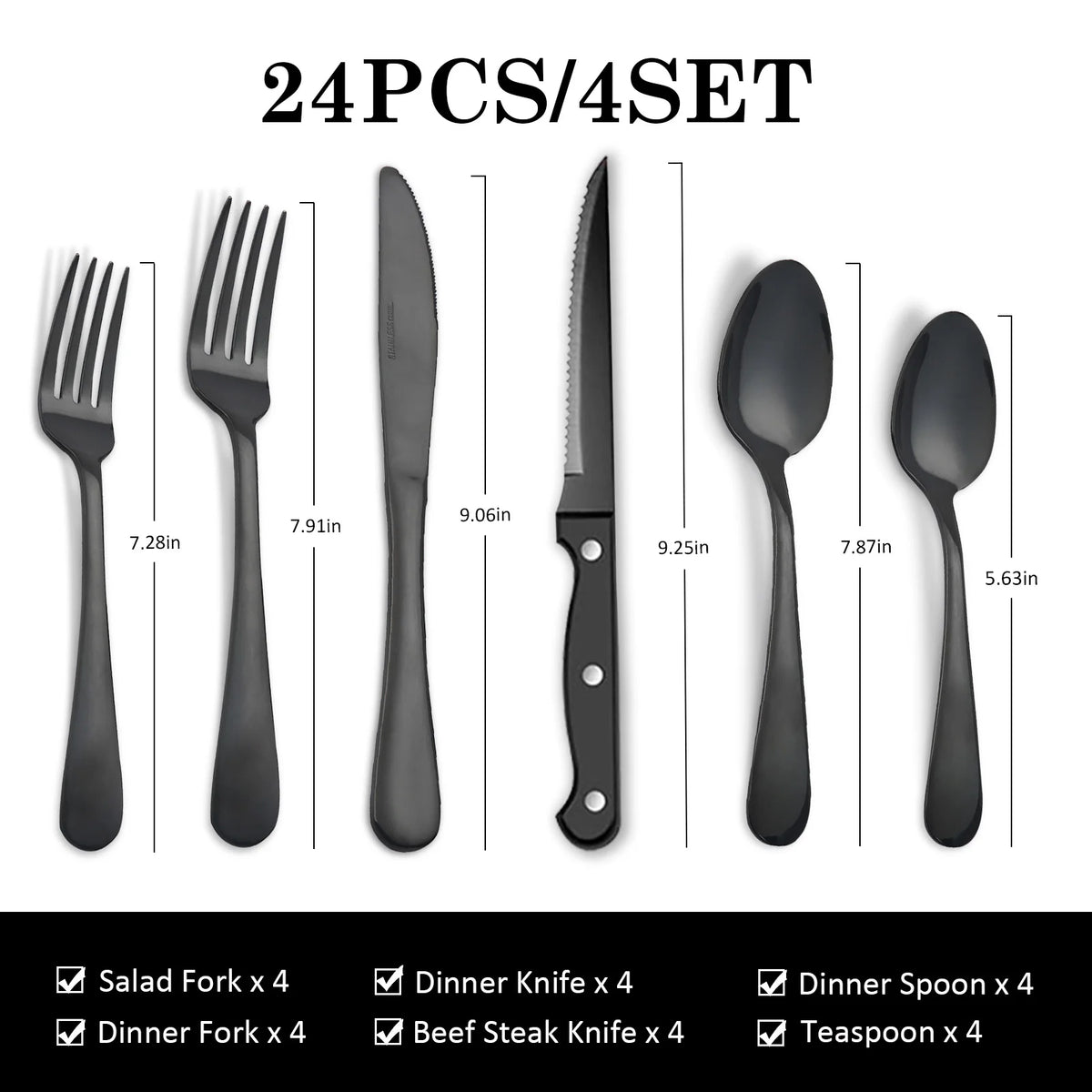 HANSMART Stainless Steel Flatware Set Mirror Polished Dishwasher Safe