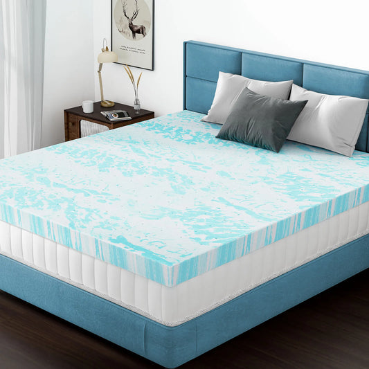 MCQ Memory Foam Gel Cooling Mattress Topper For Bedroom
