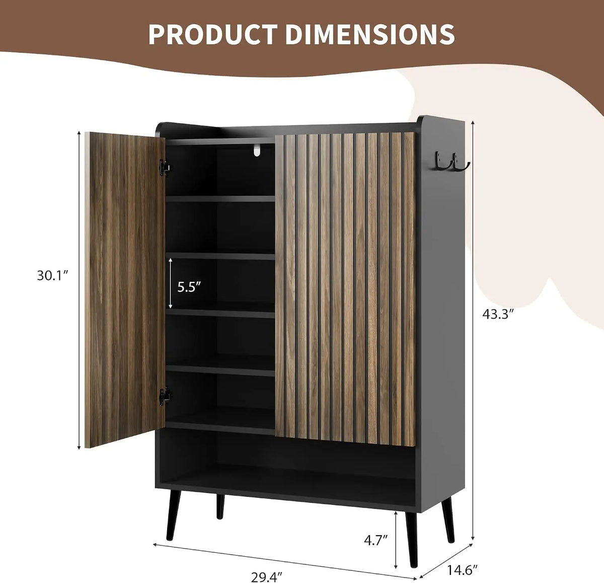 Garvee Multi Layer Shoe Cabinet With Doors For Home Storage
