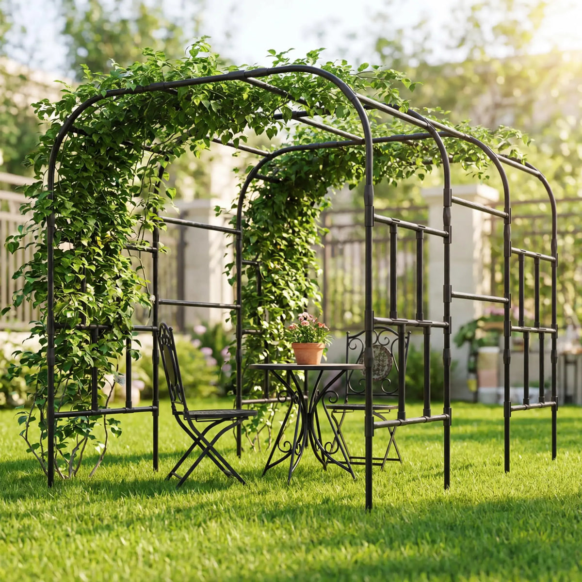Rustproof Steel Garden Arch Trellis Climbing Plant Support Arbor