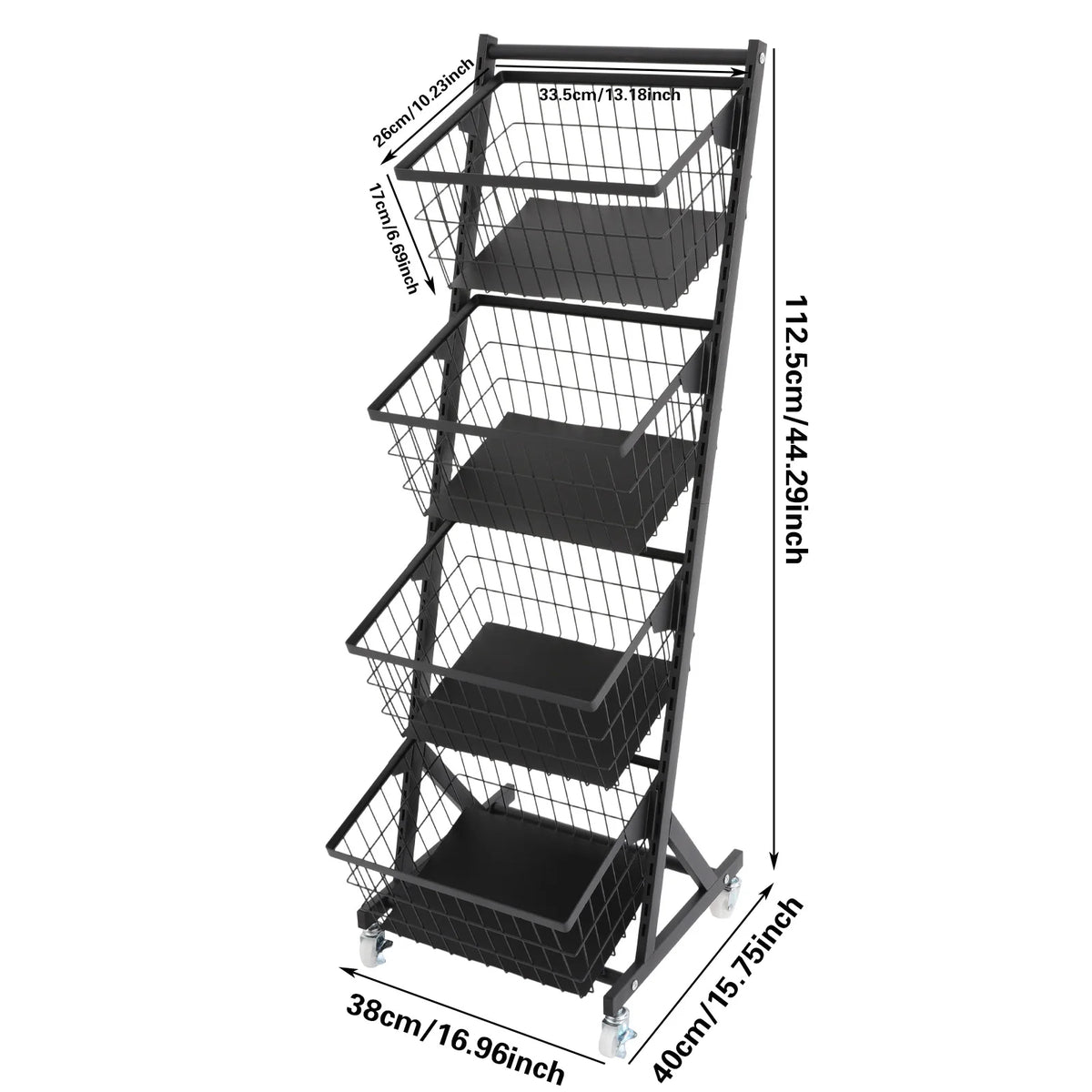 Bymaocar Steel Snack Display Rack With Wheels For Kitchen Storage