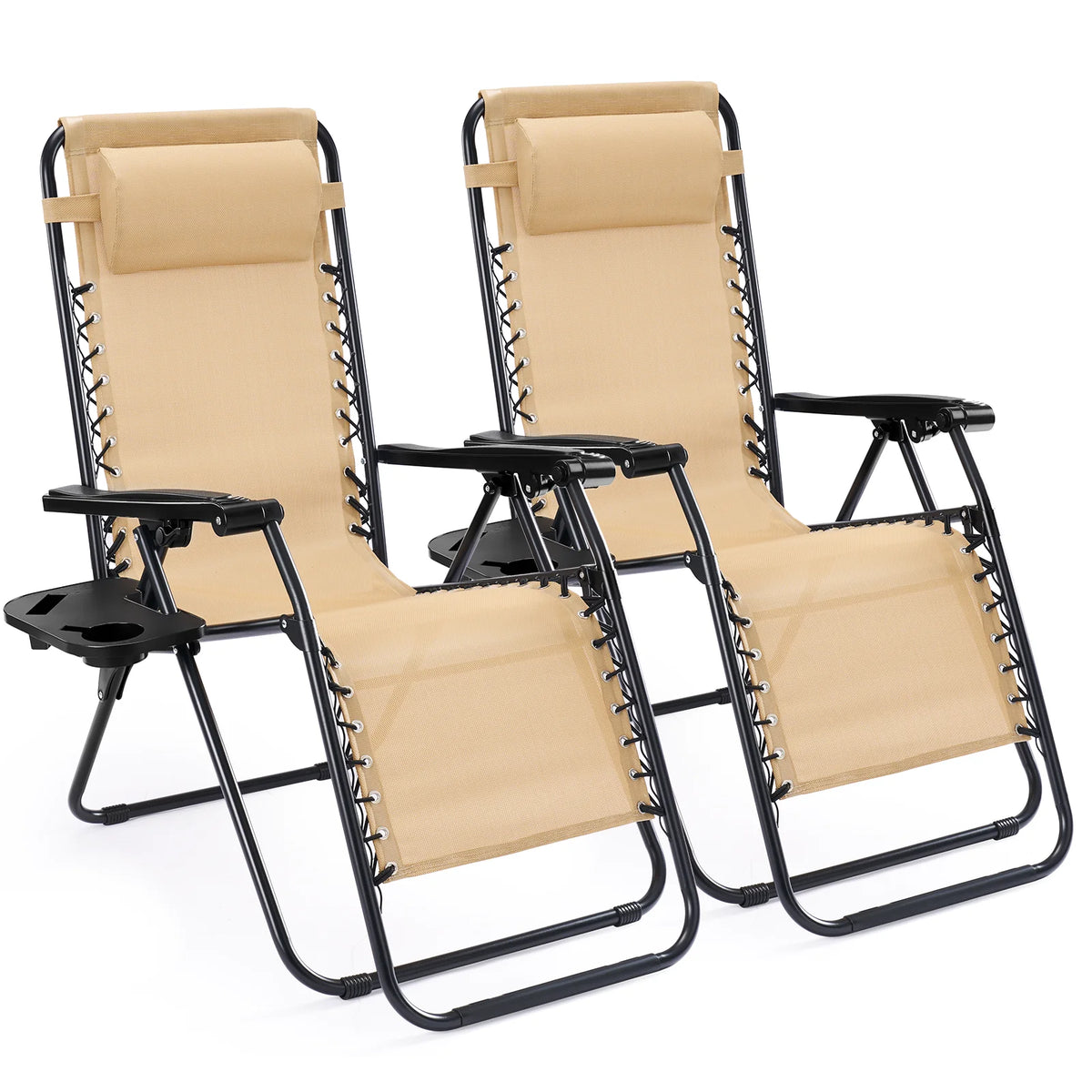 JHK Portable Zero Gravity Recliner Chairs Set Of 2 Outdoor