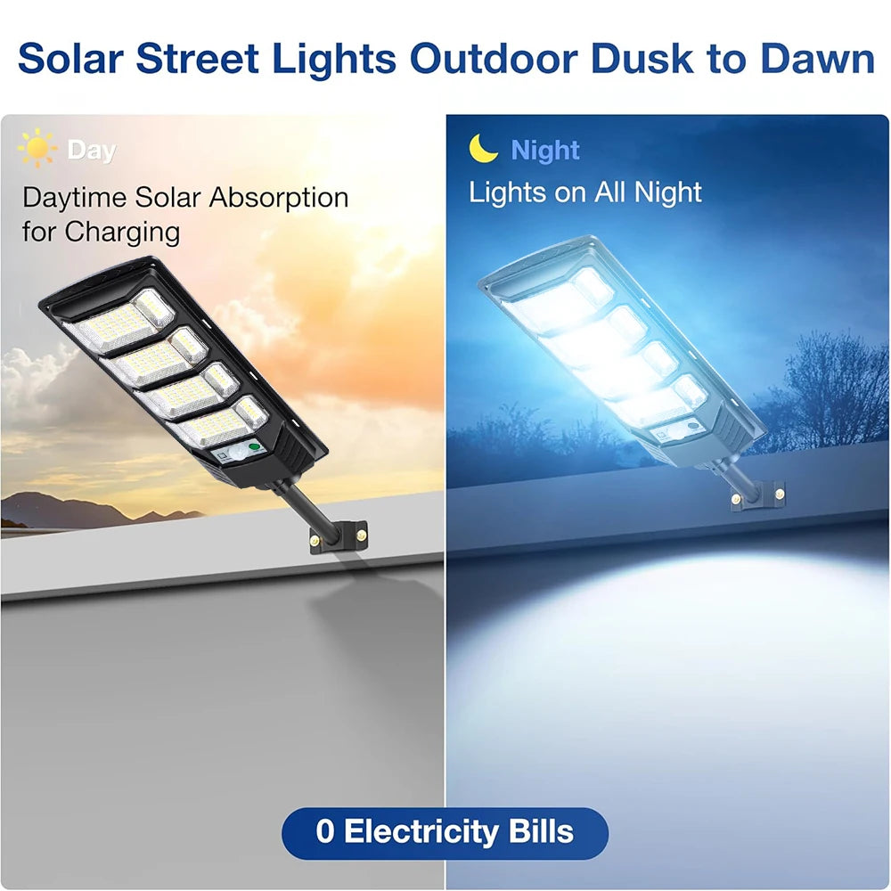 Solar LED Motion Sensor Waterproof Outdoor Garden Street Lamp