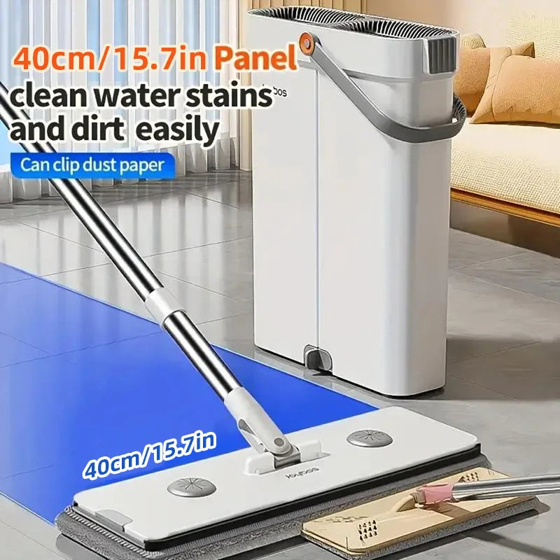 Joybos Ultra Slim Flat Mop Bucket System With Microfiber Pads