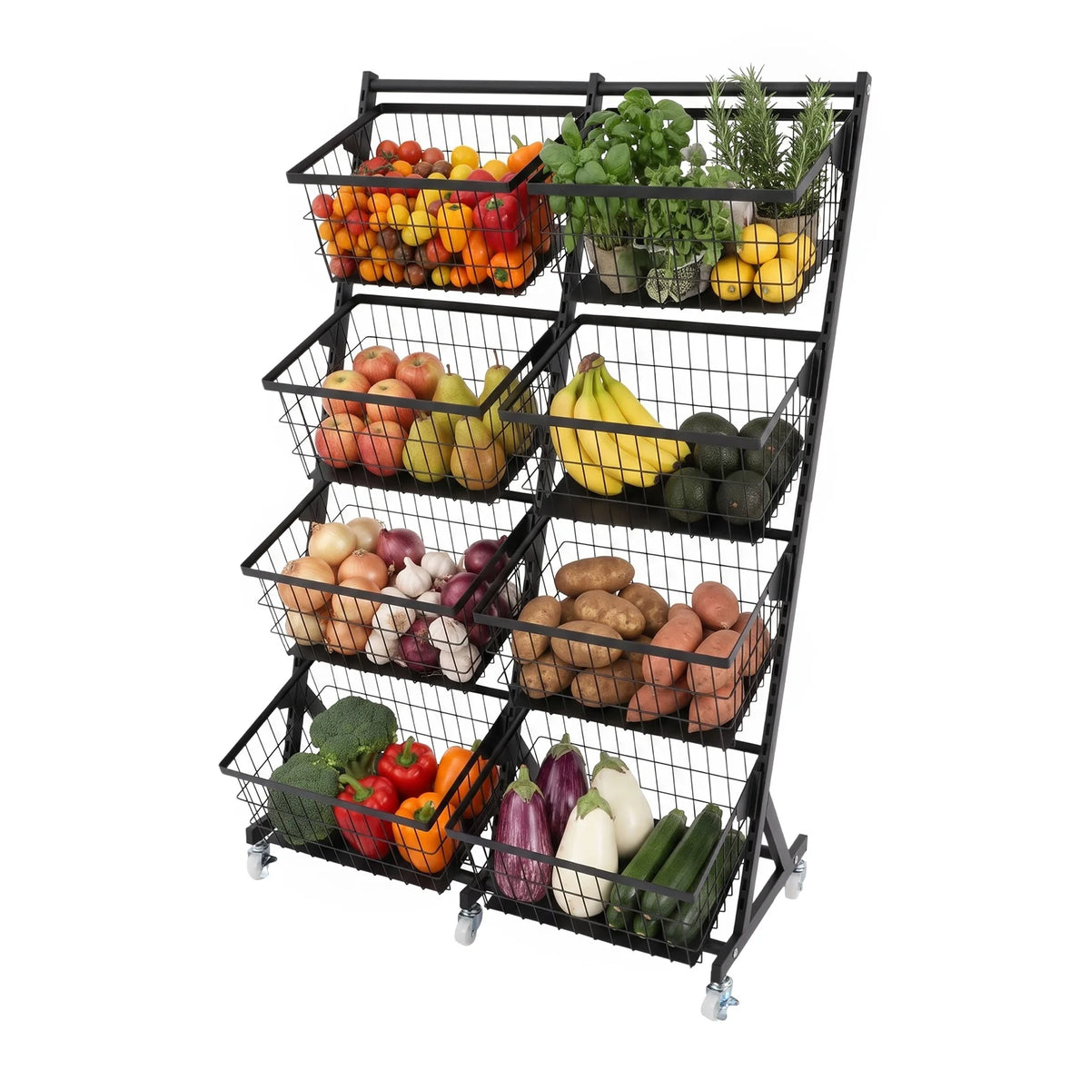 Bymaocar Steel Snack Display Rack With Wheels For Kitchen Storage
