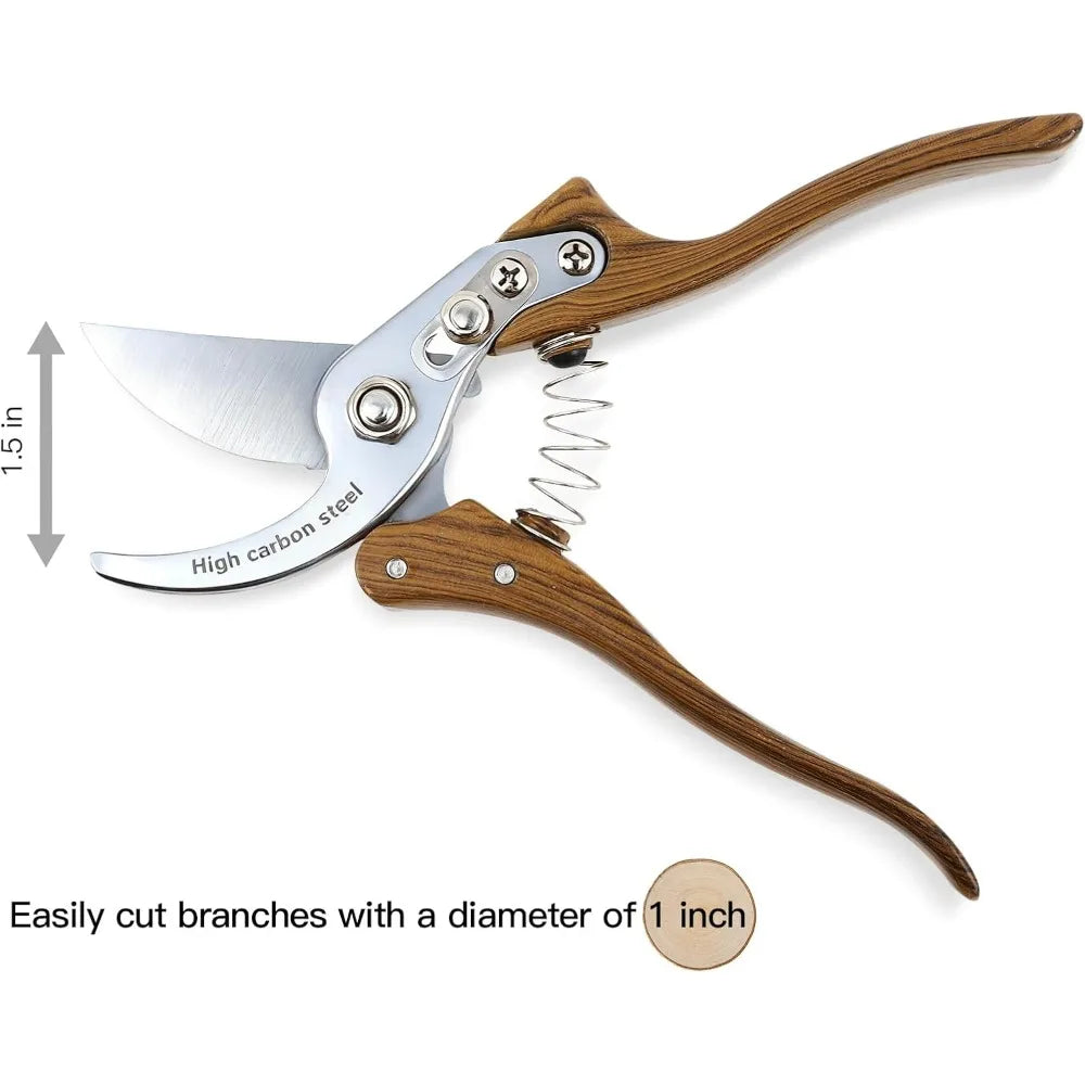 Heavy Duty Garden Pruning Shears With High Carbon Steel Blades