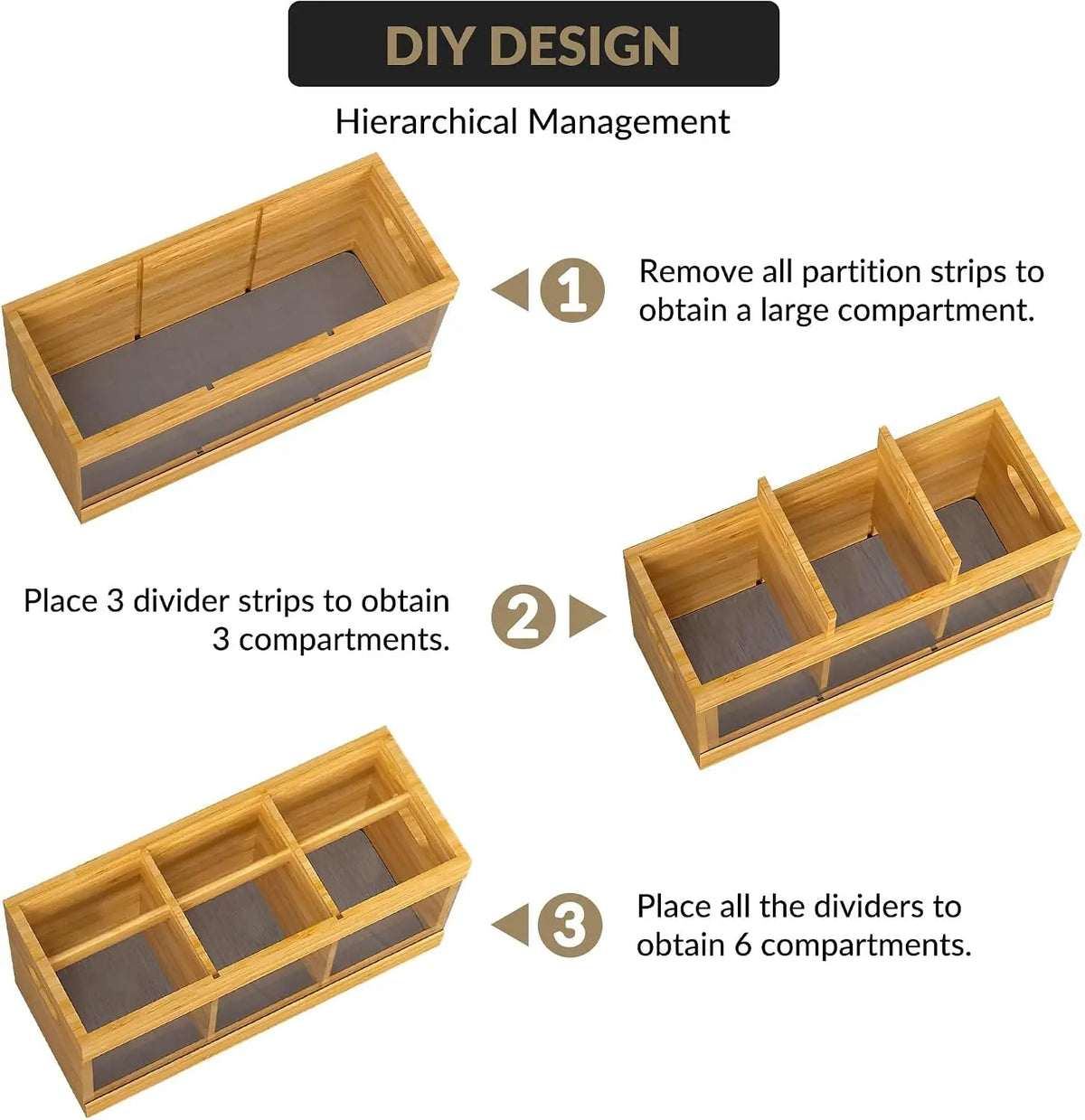 Garvee Bamboo Kitchen Utensil Organizer With Drying Mat