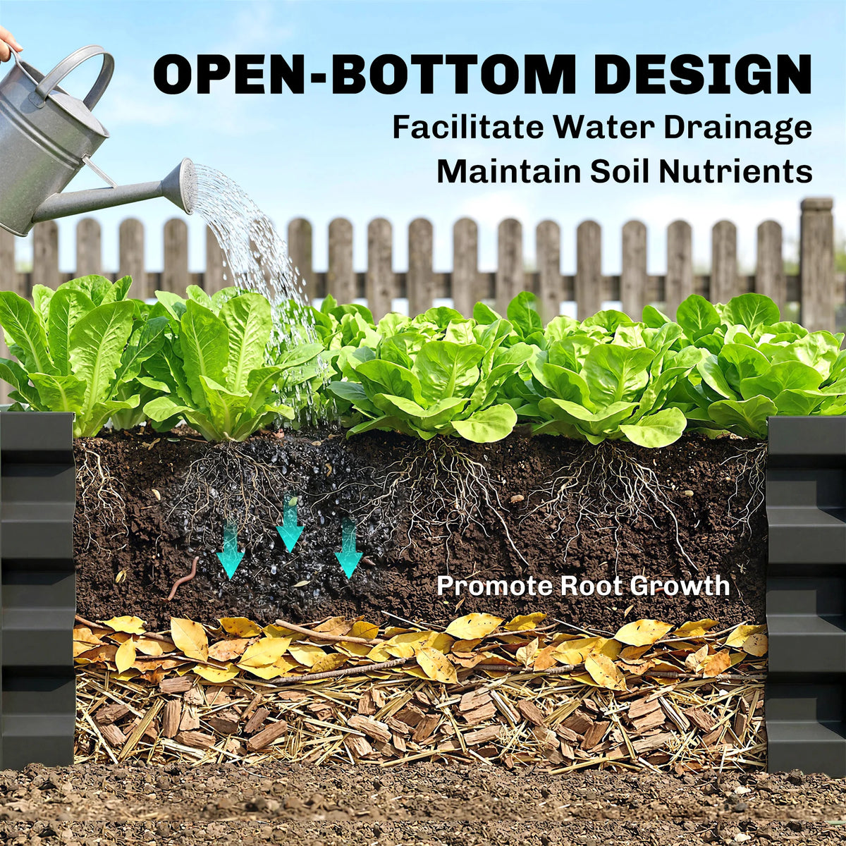 Outsunny Outdoor Galvanized Steel Raised Garden Planter Bed