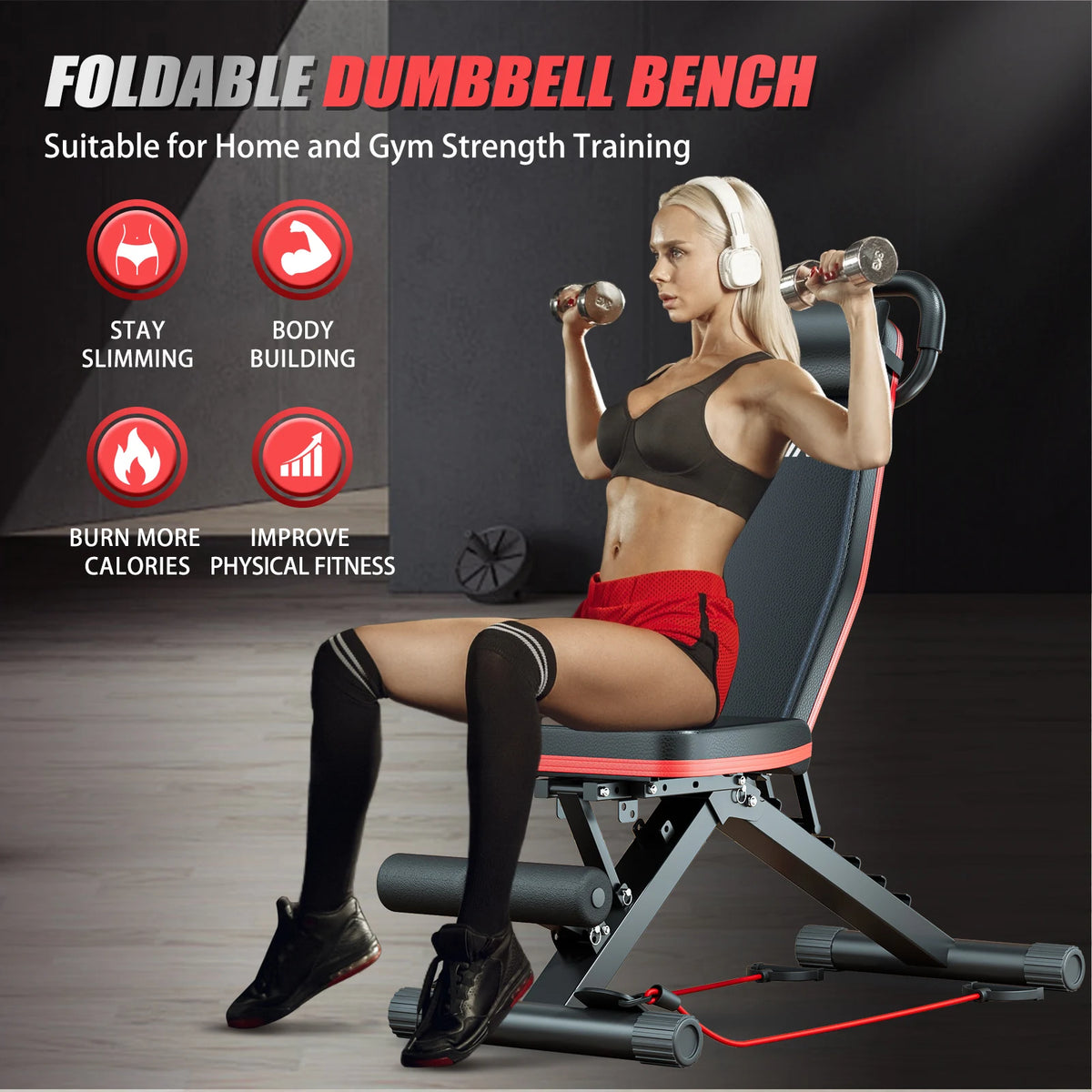 Adjustable Foldable Dumbbell Bench For Home Gym Training